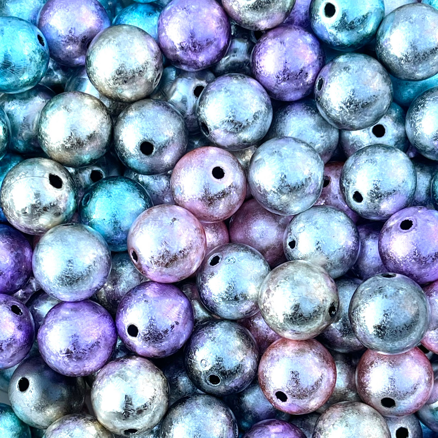 Shiny Crinkle Wrinkle Acrylic Beads