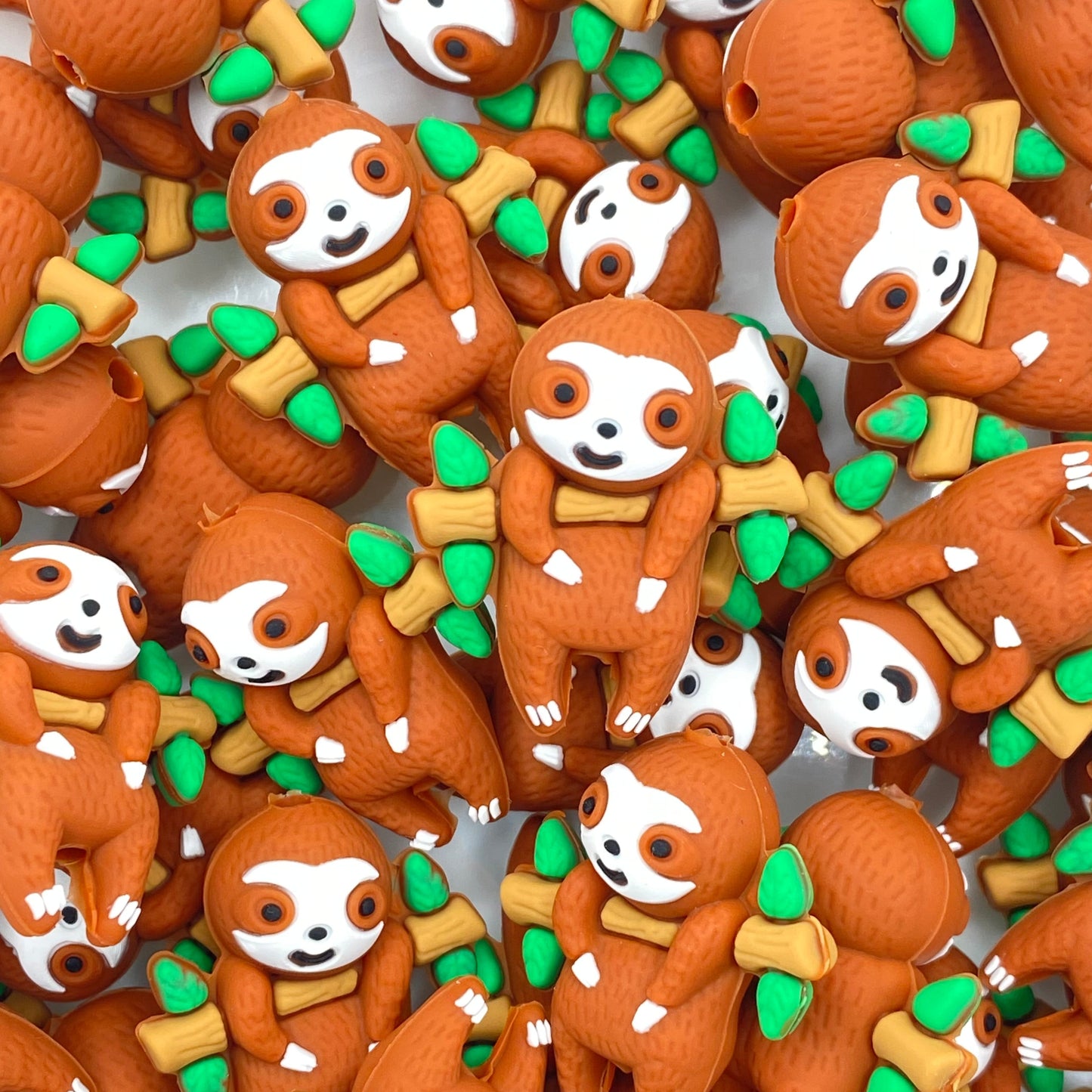 Just Hanging Around 3D Sloth Silicone Focal Beads