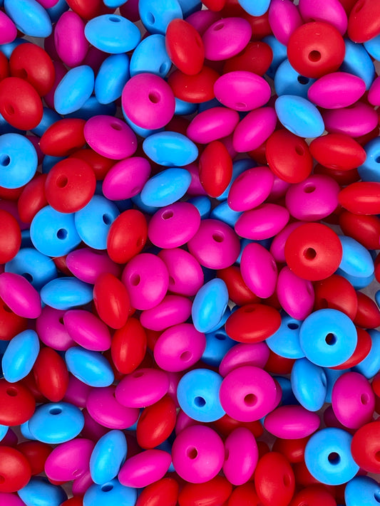 Lentil Silicone Beads - Mix 3