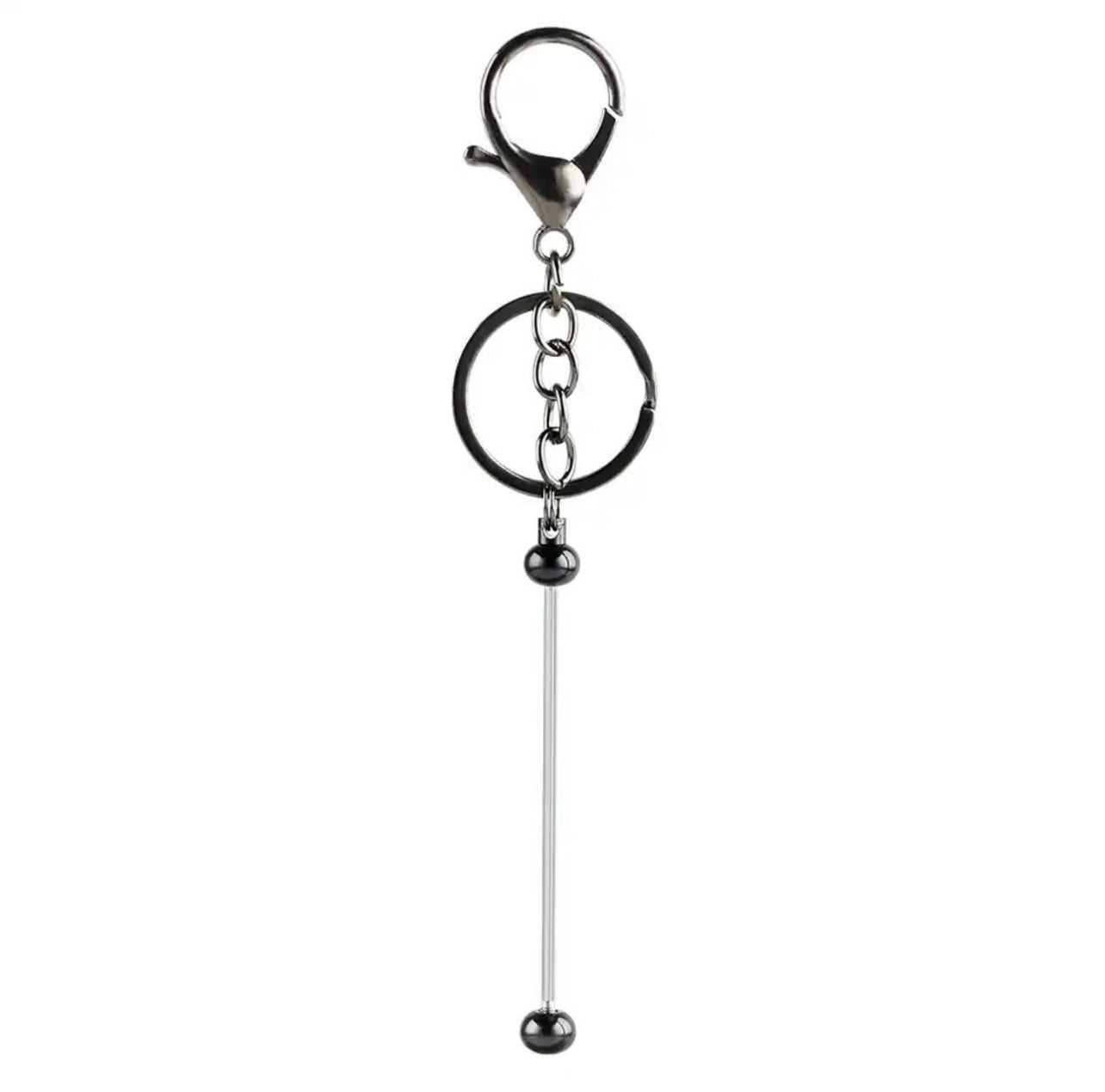 Stainless Steel Metal Beadable Keychain Bar with Lobster Claw