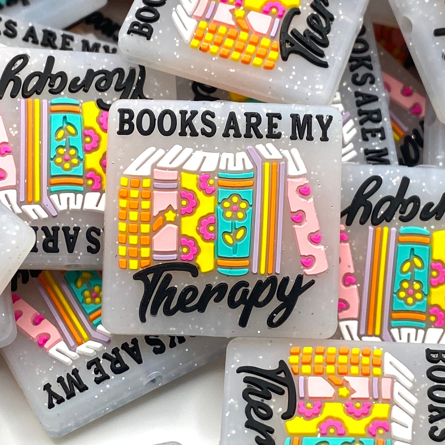 Books Are My Therapy Silicone Focal Beads