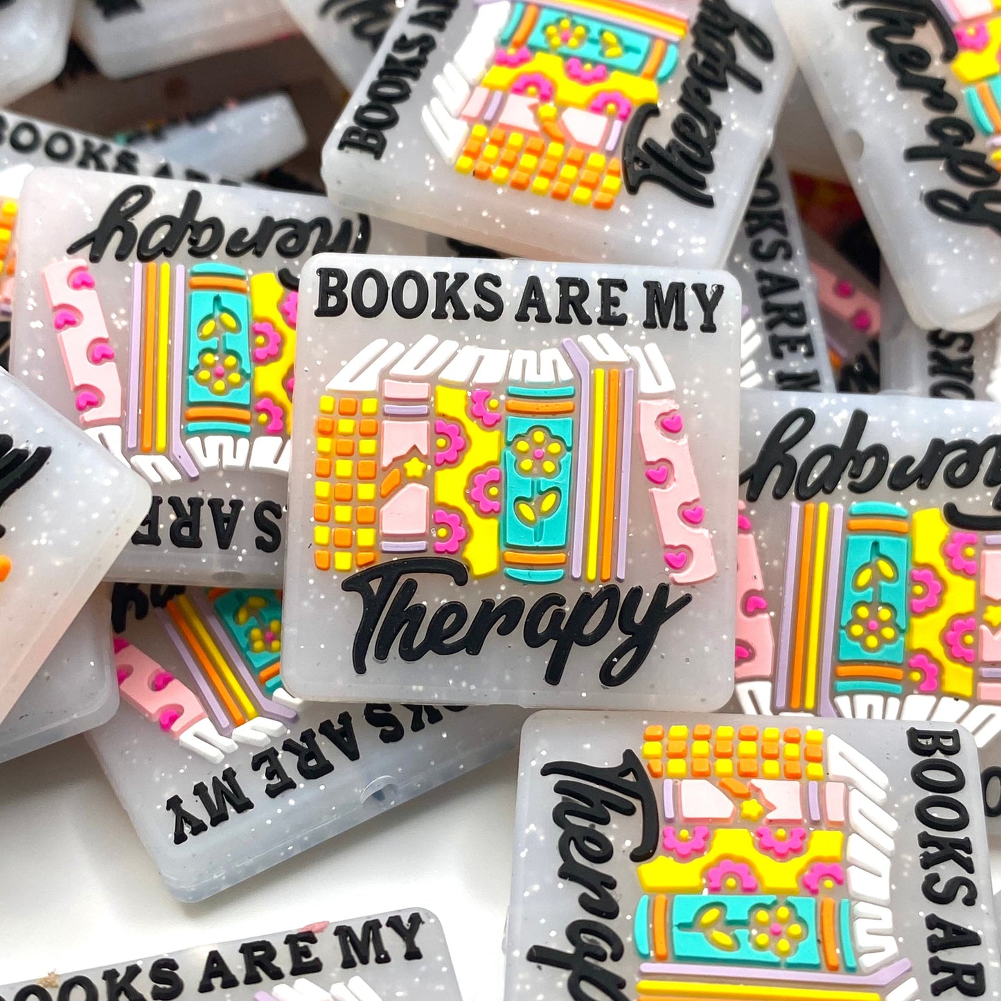 Books Are My Therapy Silicone Focal Beads