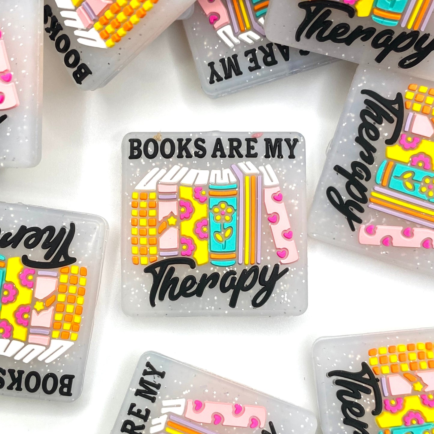 Books Are My Therapy Silicone Focal Beads