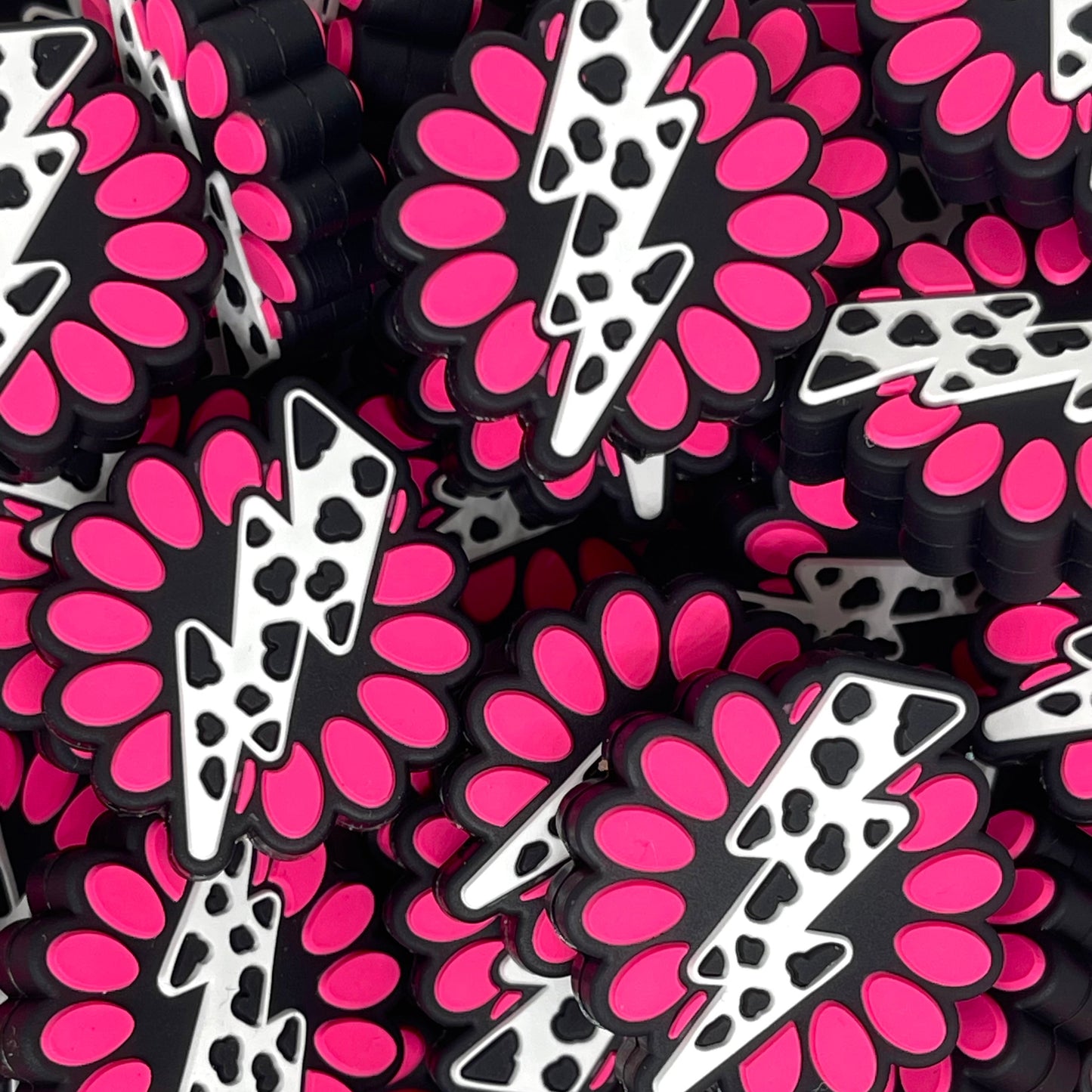 Cow Lightning Bolt Focal Beads