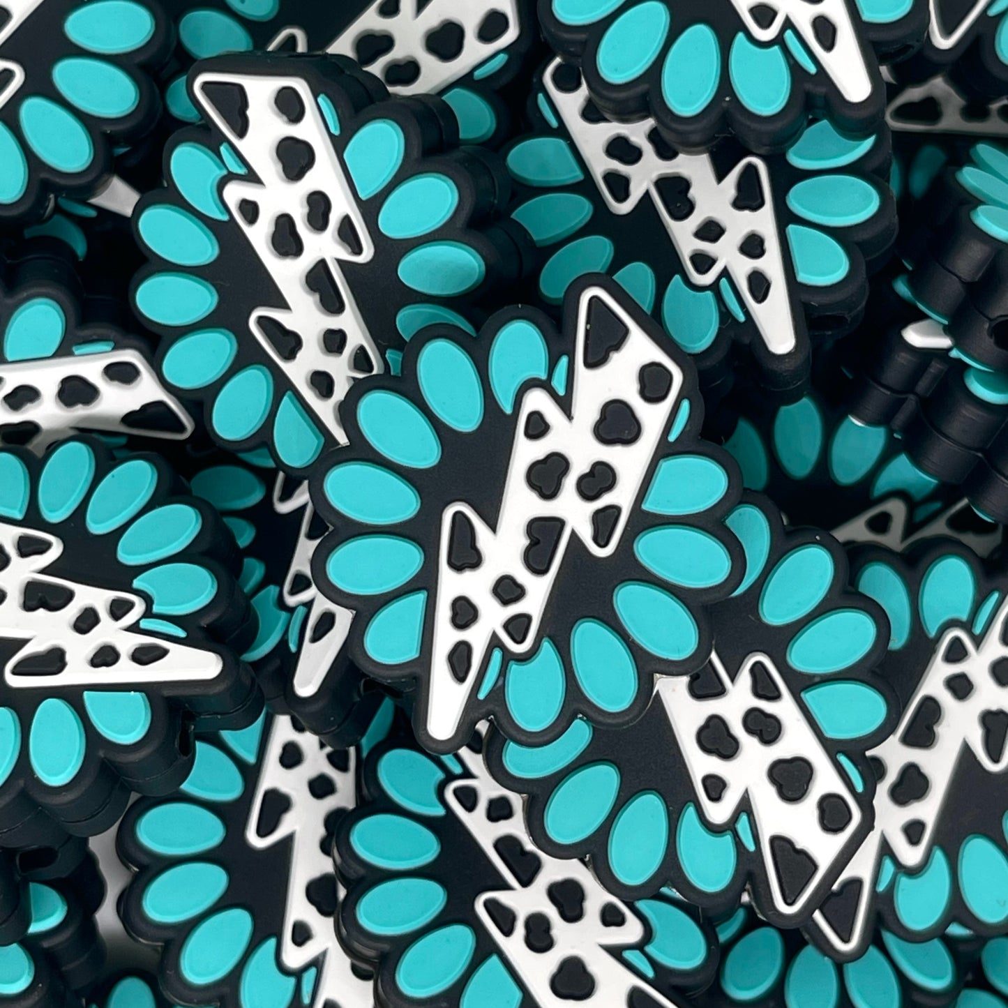 Cow Lightning Bolt Focal Beads