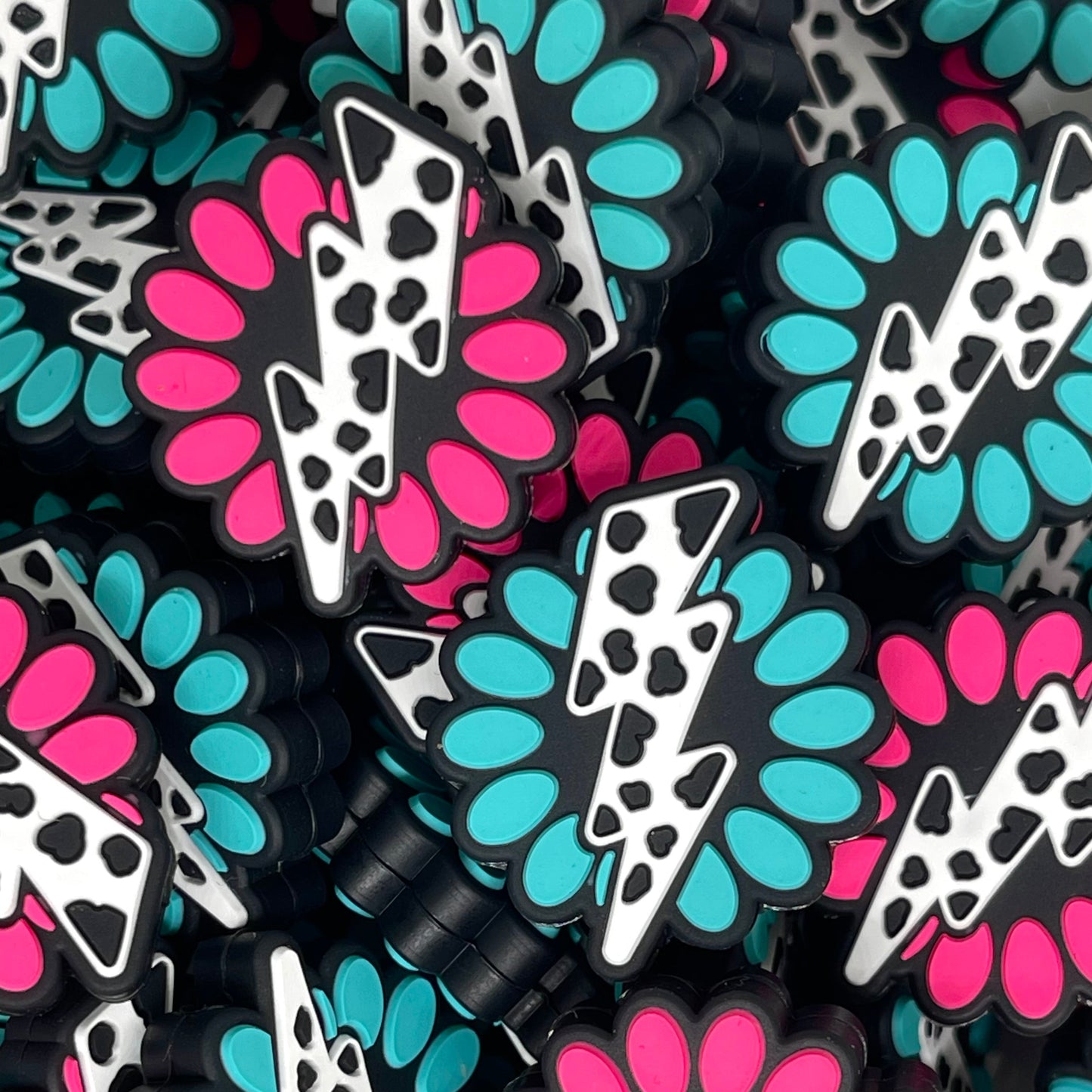 Cow Lightning Bolt Focal Beads