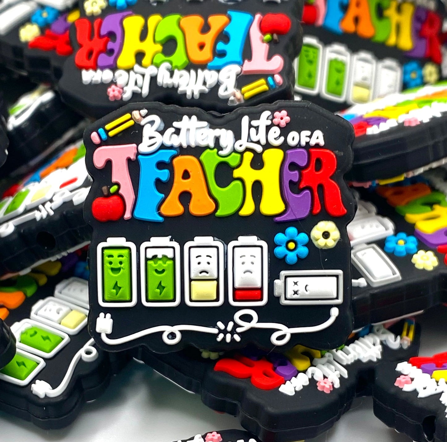 Battery Life Of A Teacher Silicone Focal Beads