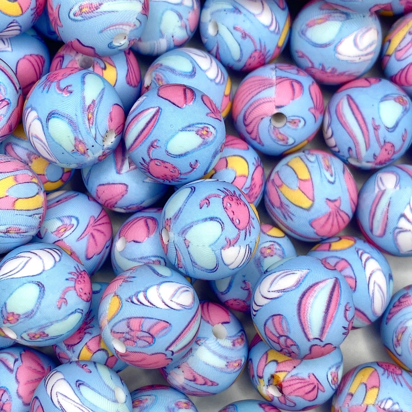 Life is a Beach Printed Silicone Beads
