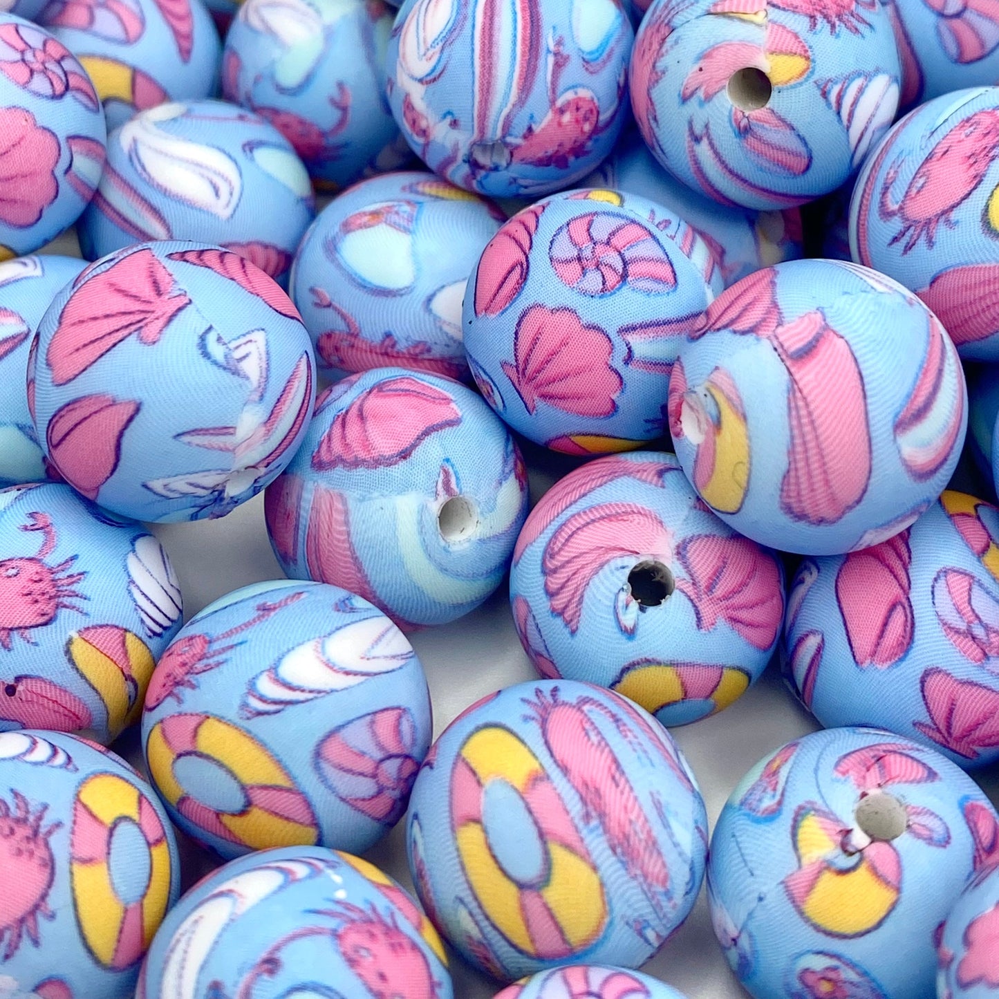 Life is a Beach Printed Silicone Beads