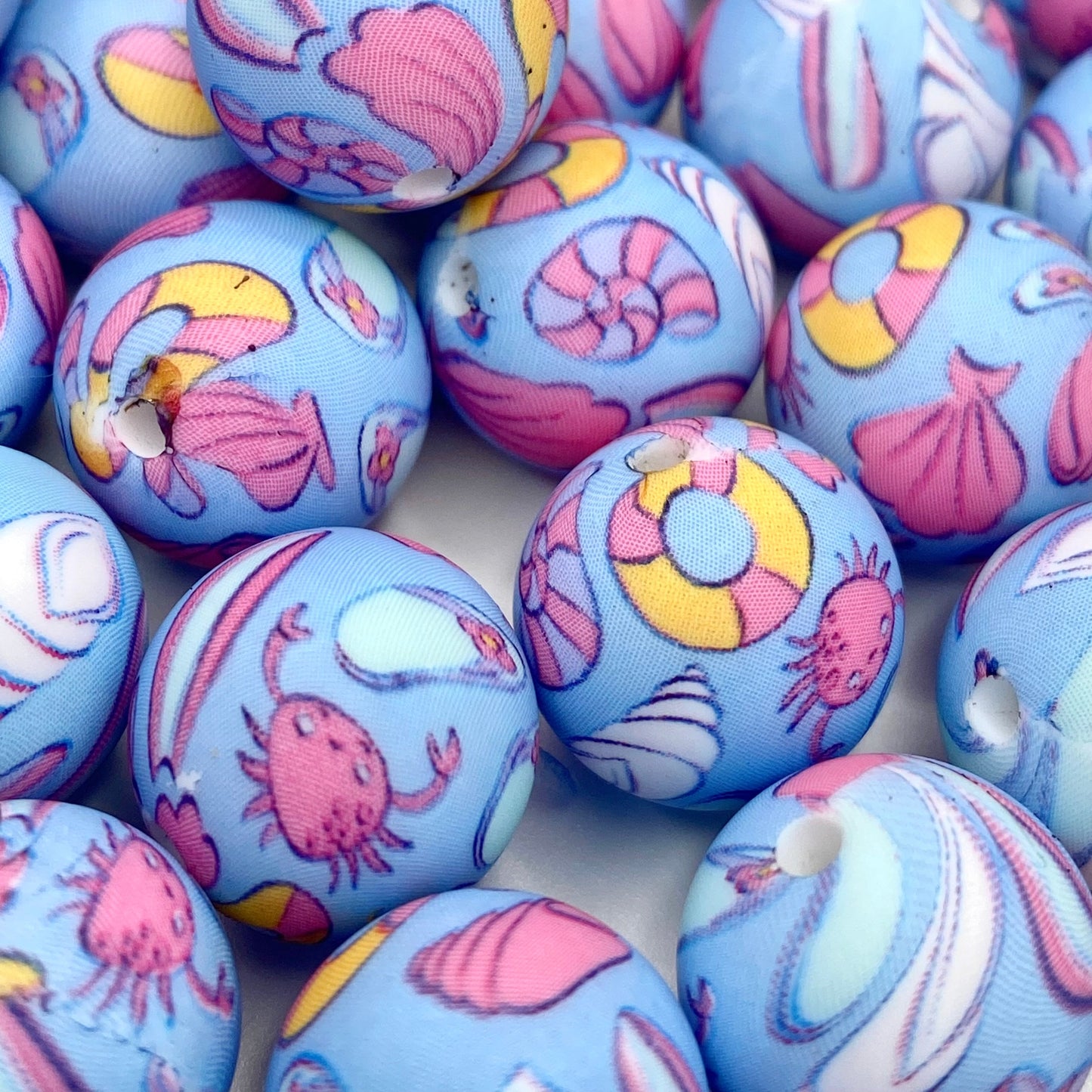 Life is a Beach Printed Silicone Beads
