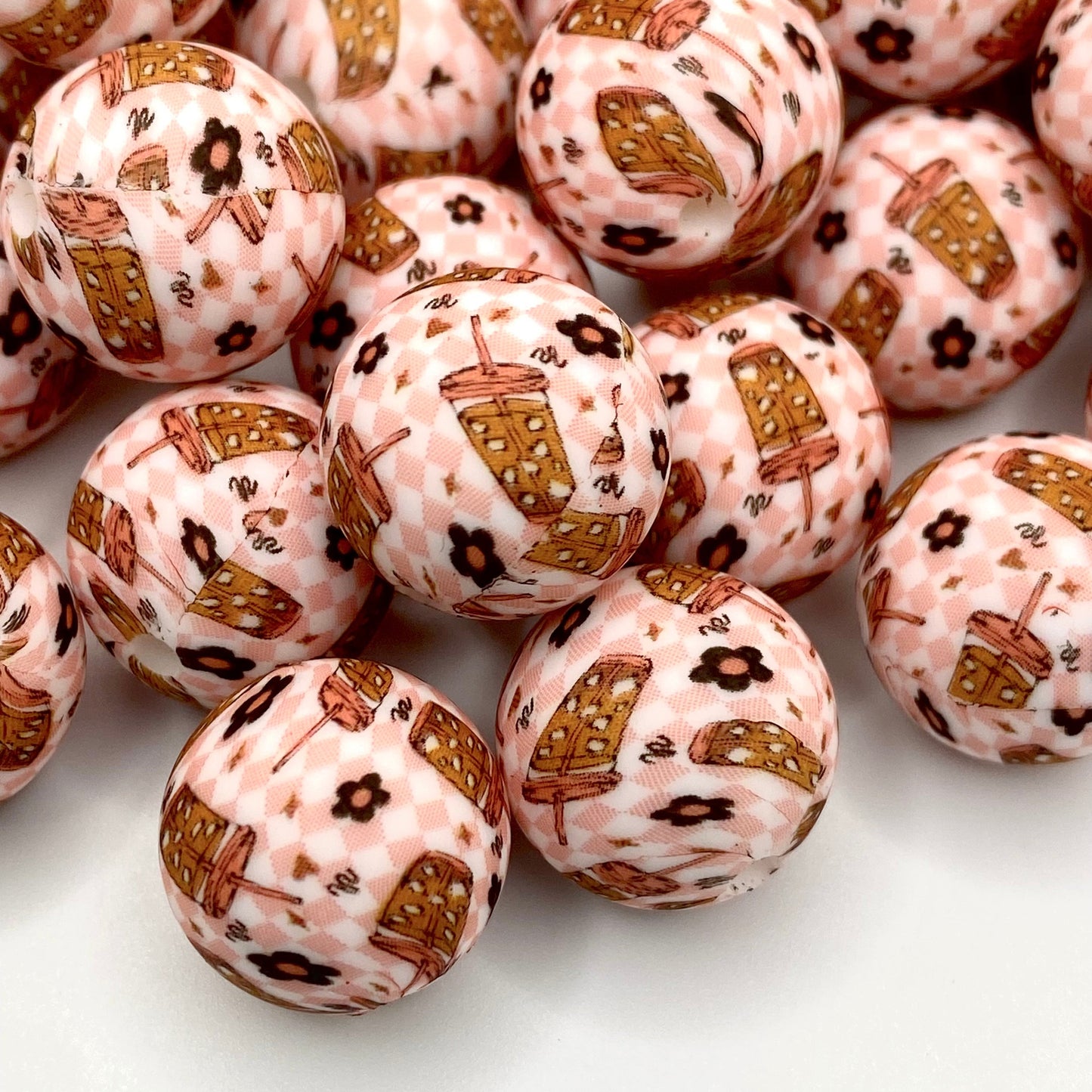 Ice CoffeeWill Fix Everything Printed Silicone Beads