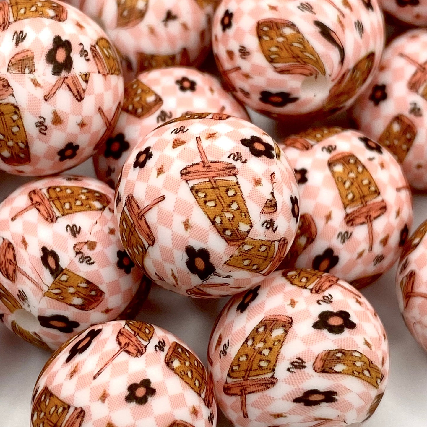 Ice CoffeeWill Fix Everything Printed Silicone Beads