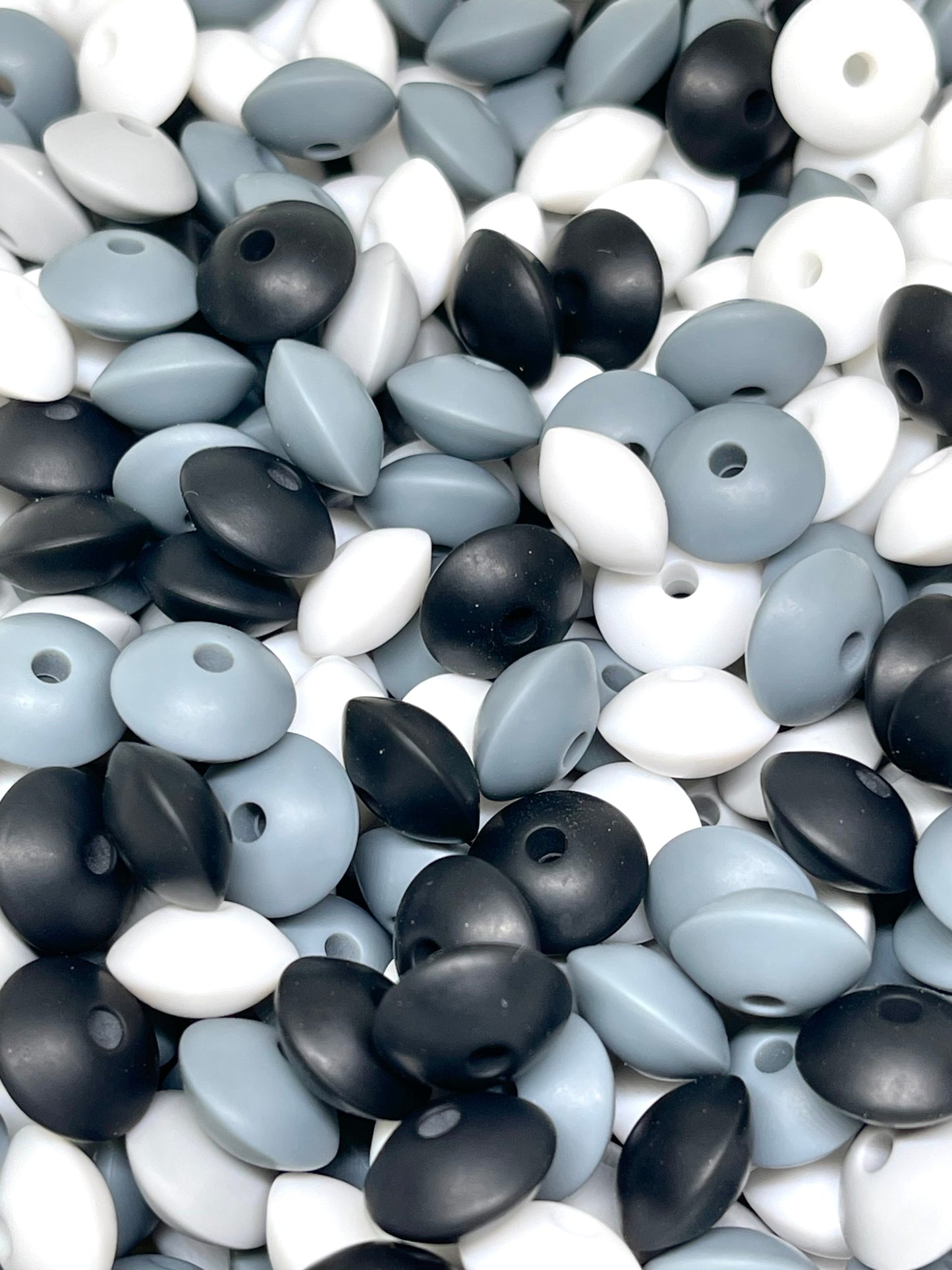 Lentil Silicone Beads - Mix 12