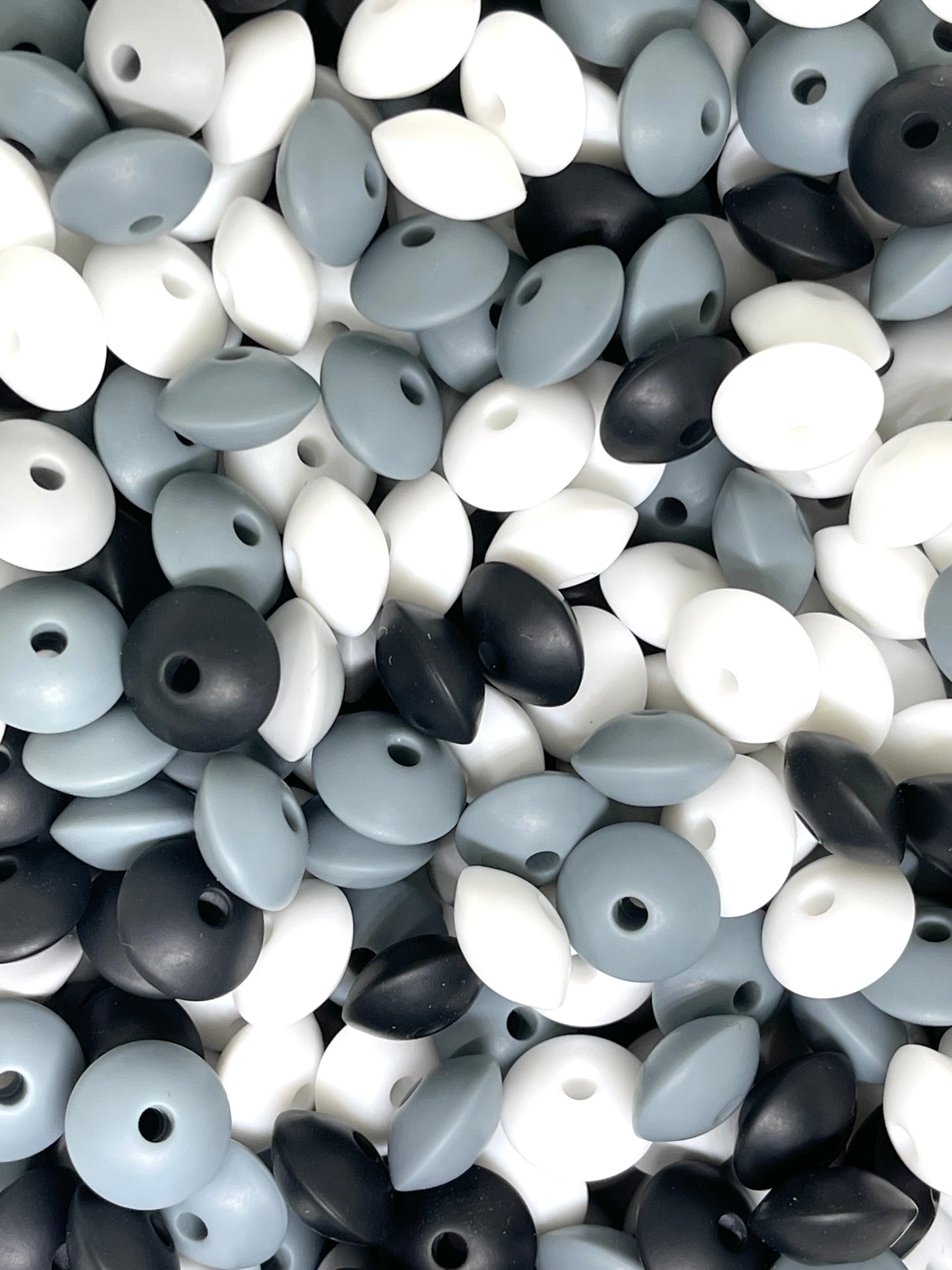 Lentil Silicone Beads - Mix 12