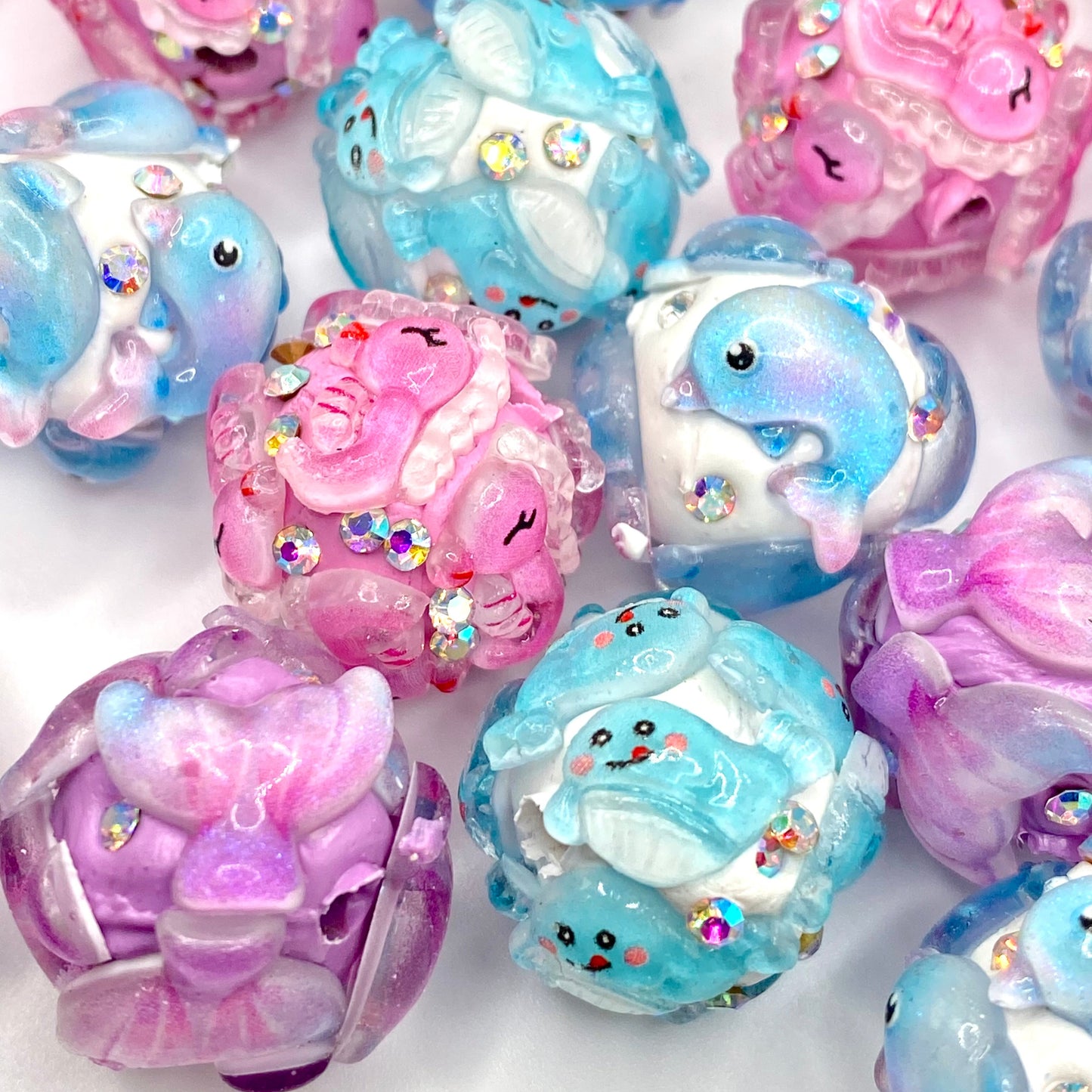 Life is Like the Ocean, it Goes Up & Down Polymer Clay Beads