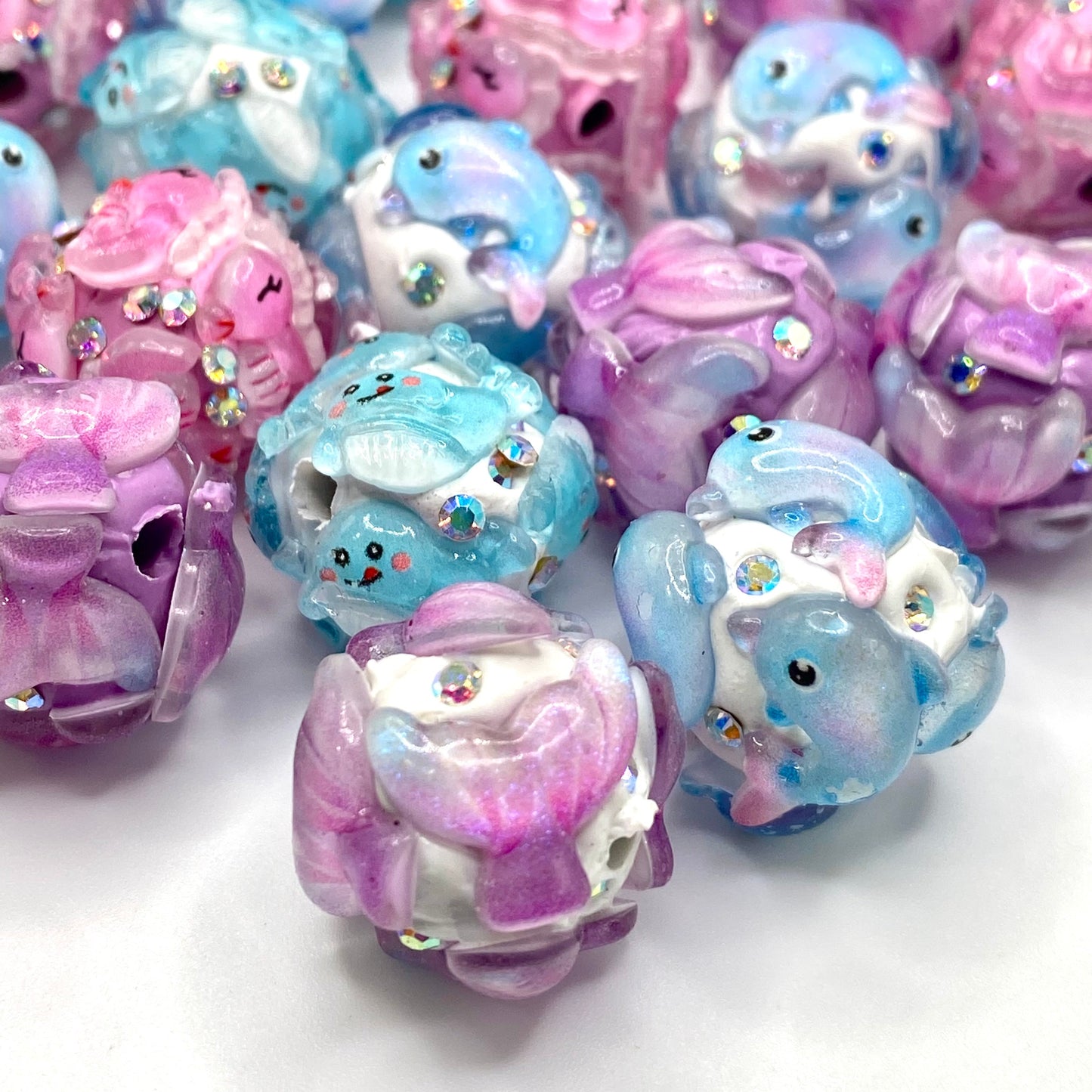 Life is Like the Ocean, it Goes Up & Down Polymer Clay Beads