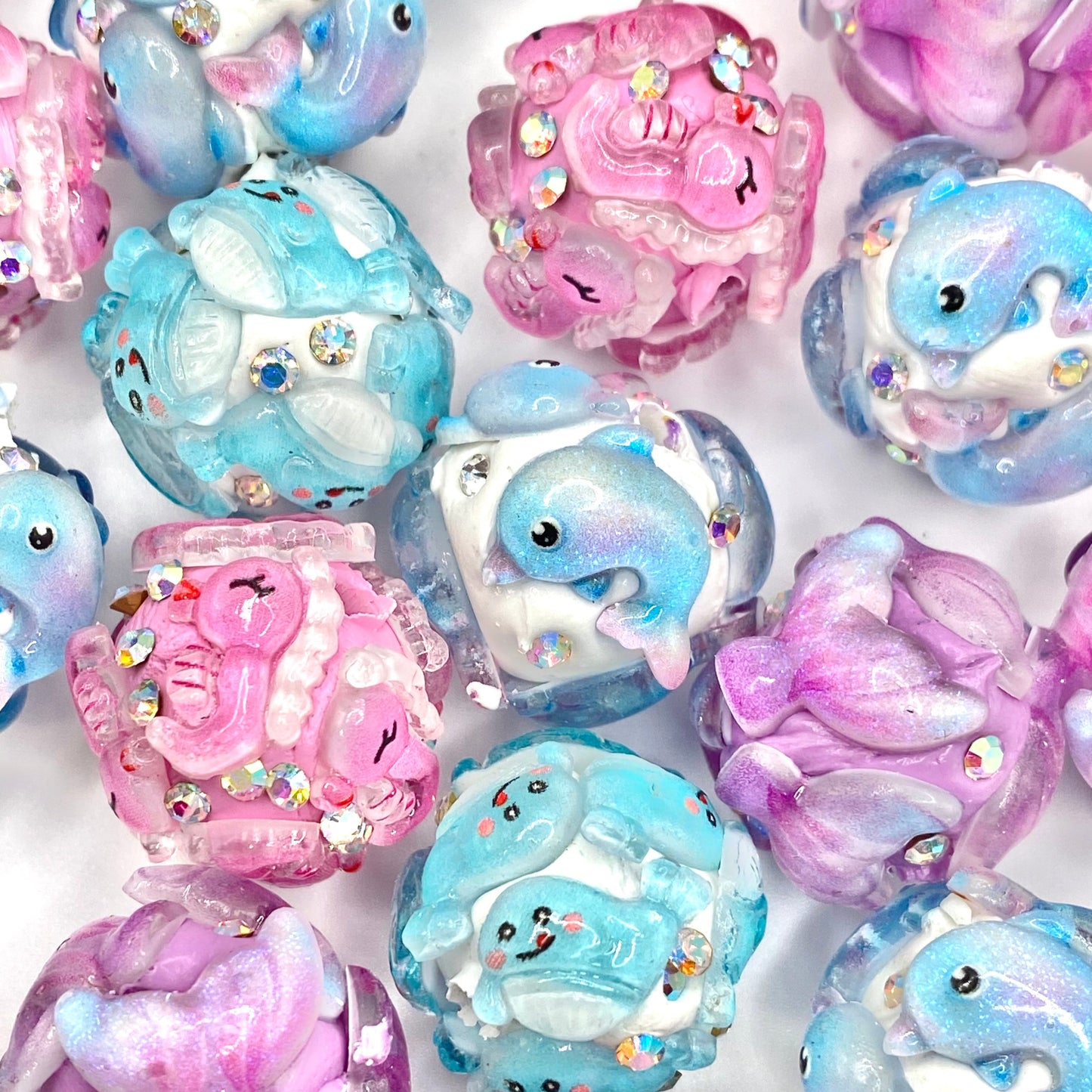 Life is Like the Ocean, it Goes Up & Down Polymer Clay Beads