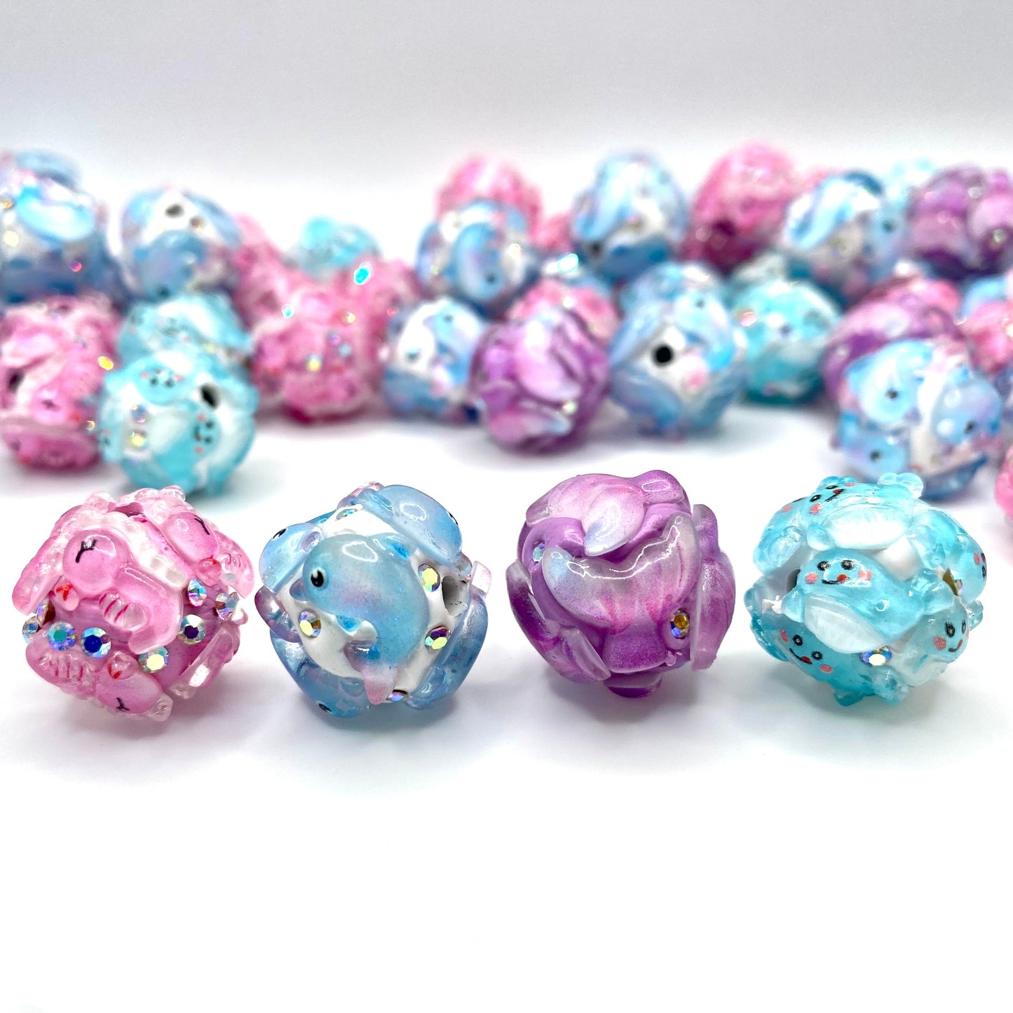 Life is Like the Ocean, it Goes Up & Down Polymer Clay Beads