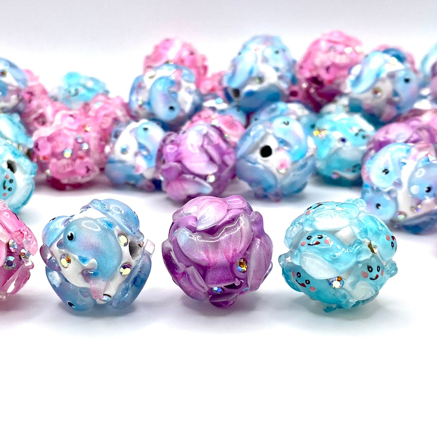 Life is Like the Ocean, it Goes Up & Down Polymer Clay Beads