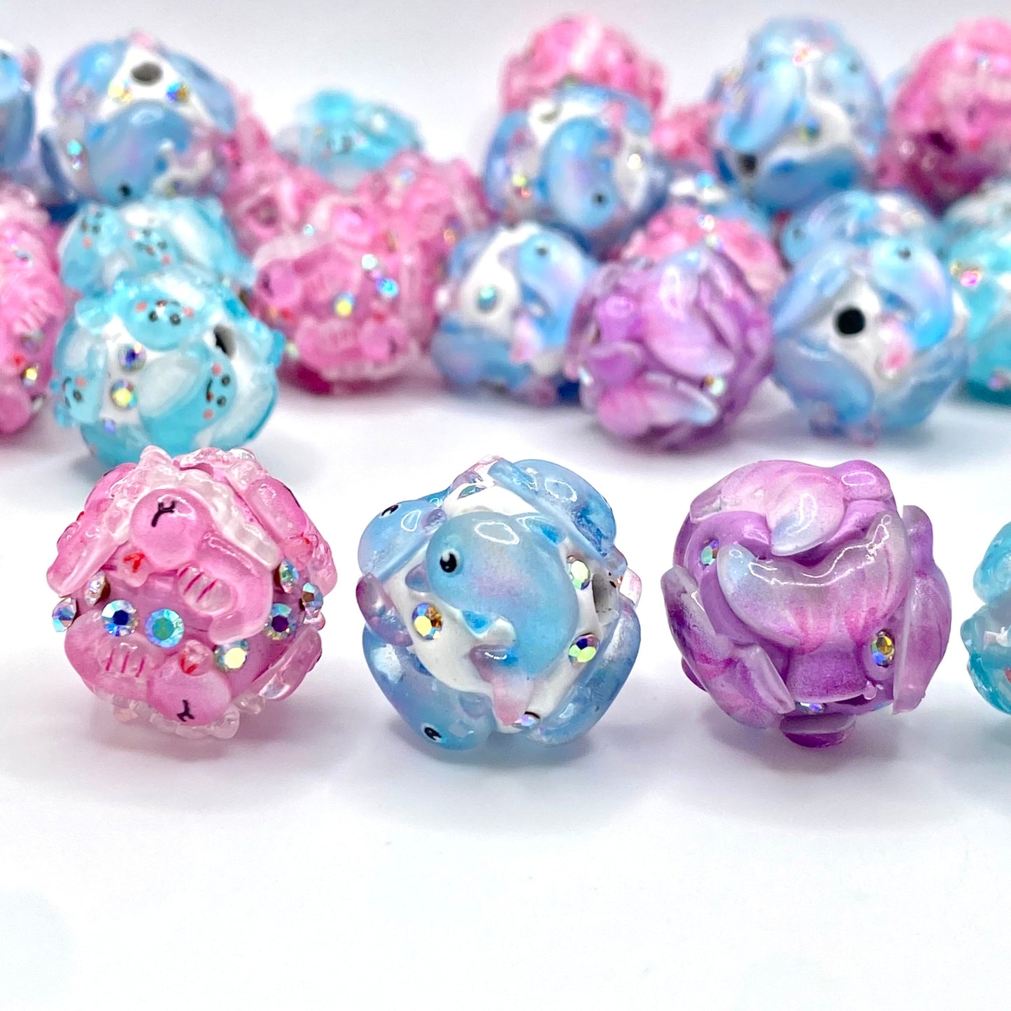 Life is Like the Ocean, it Goes Up & Down Polymer Clay Beads