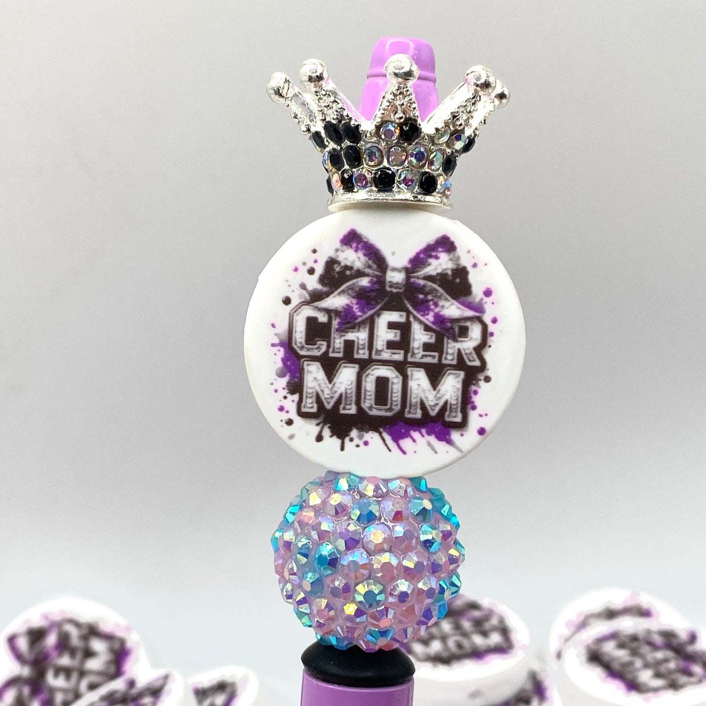 Cheer Mom Printed Silicone Focal Beads - ECB Exclusive