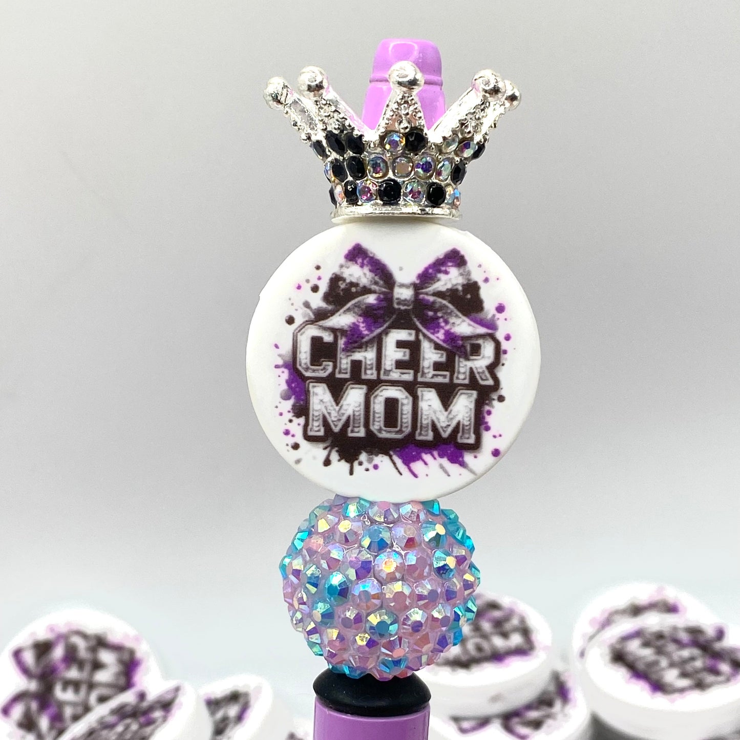 Cheer Mom Printed Silicone Focal Beads - ECB Exclusive