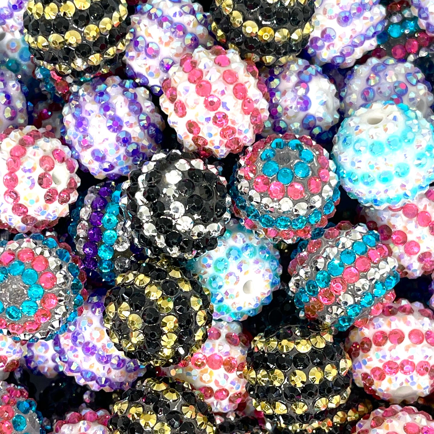 Mix Stripe Rhinestone Beads