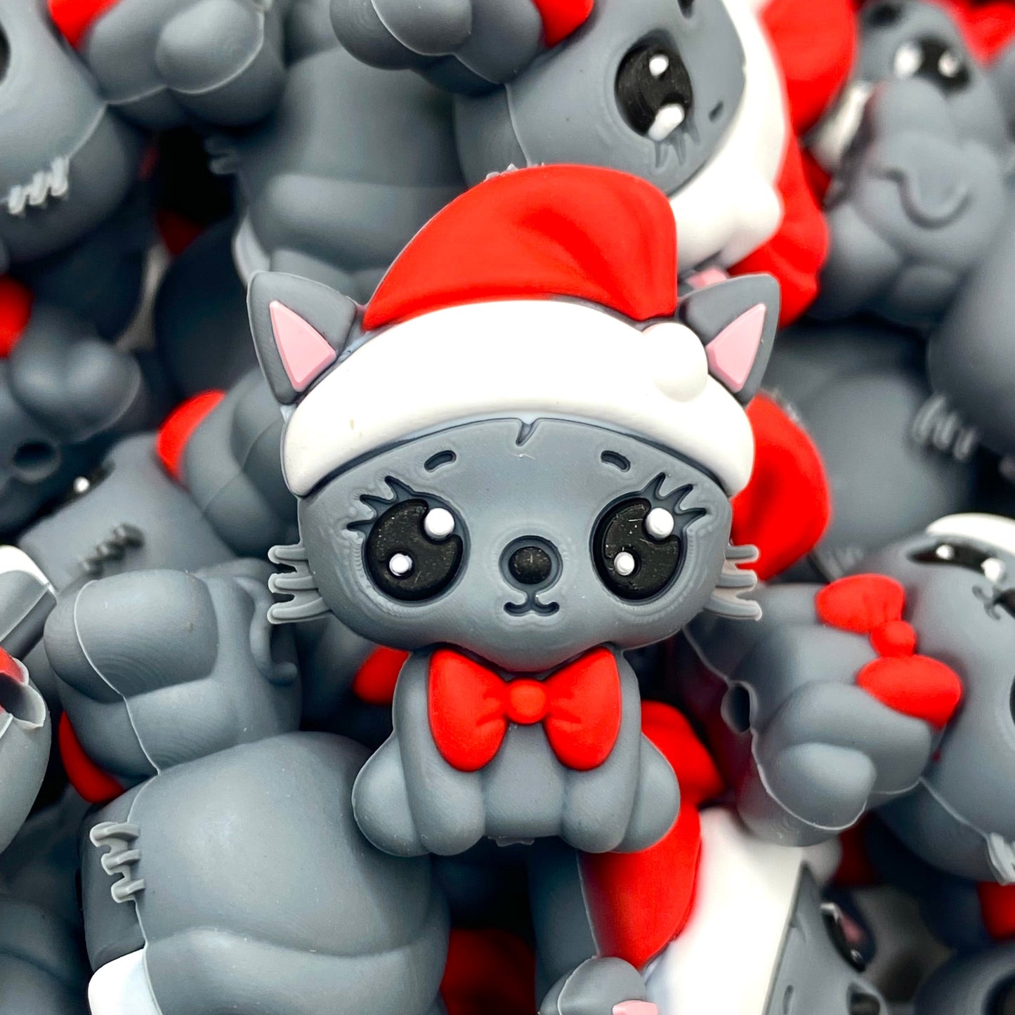 Cats + Christmas = Cattastic 3D Silicone Focal Beads