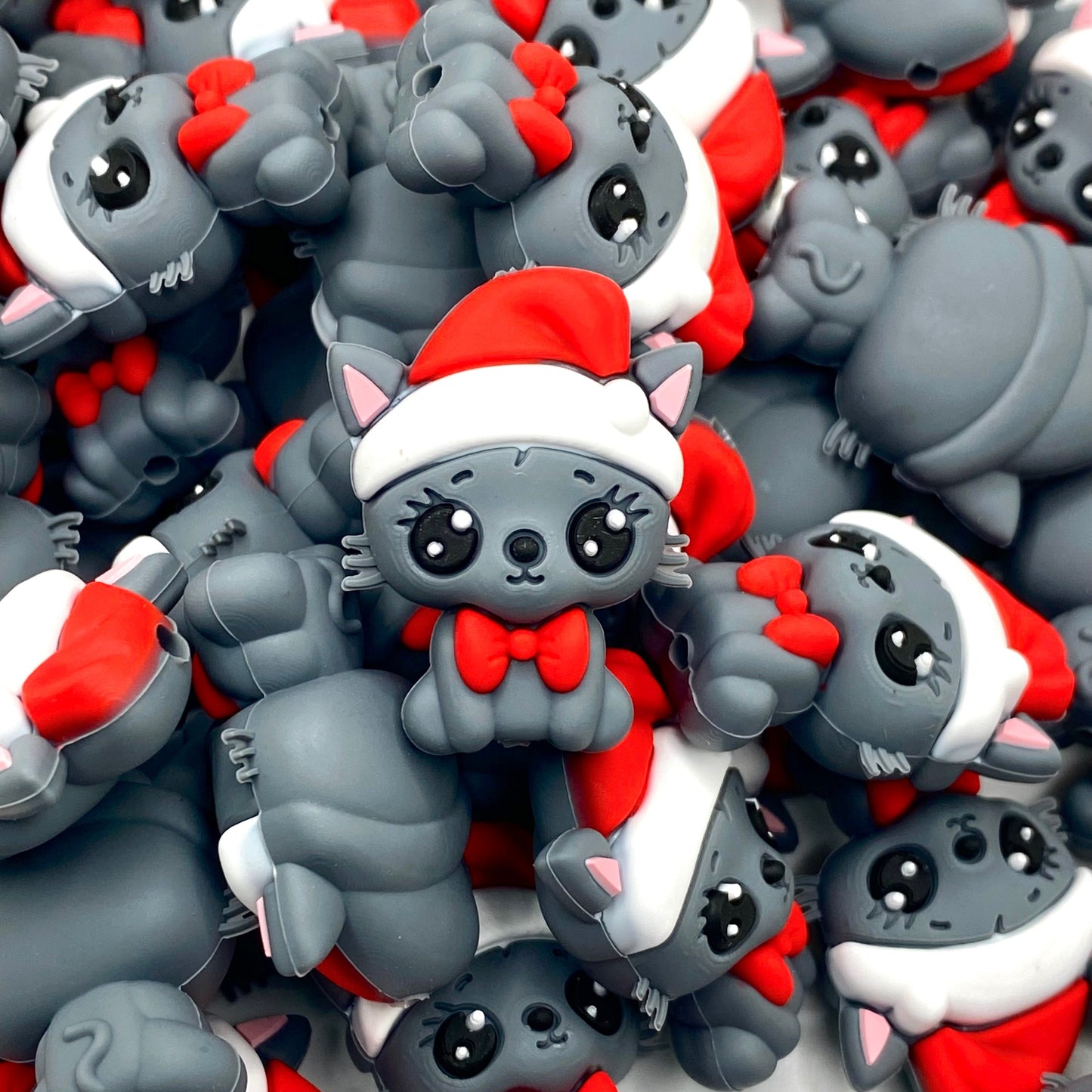 Cats + Christmas = Cattastic 3D Silicone Focal Beads