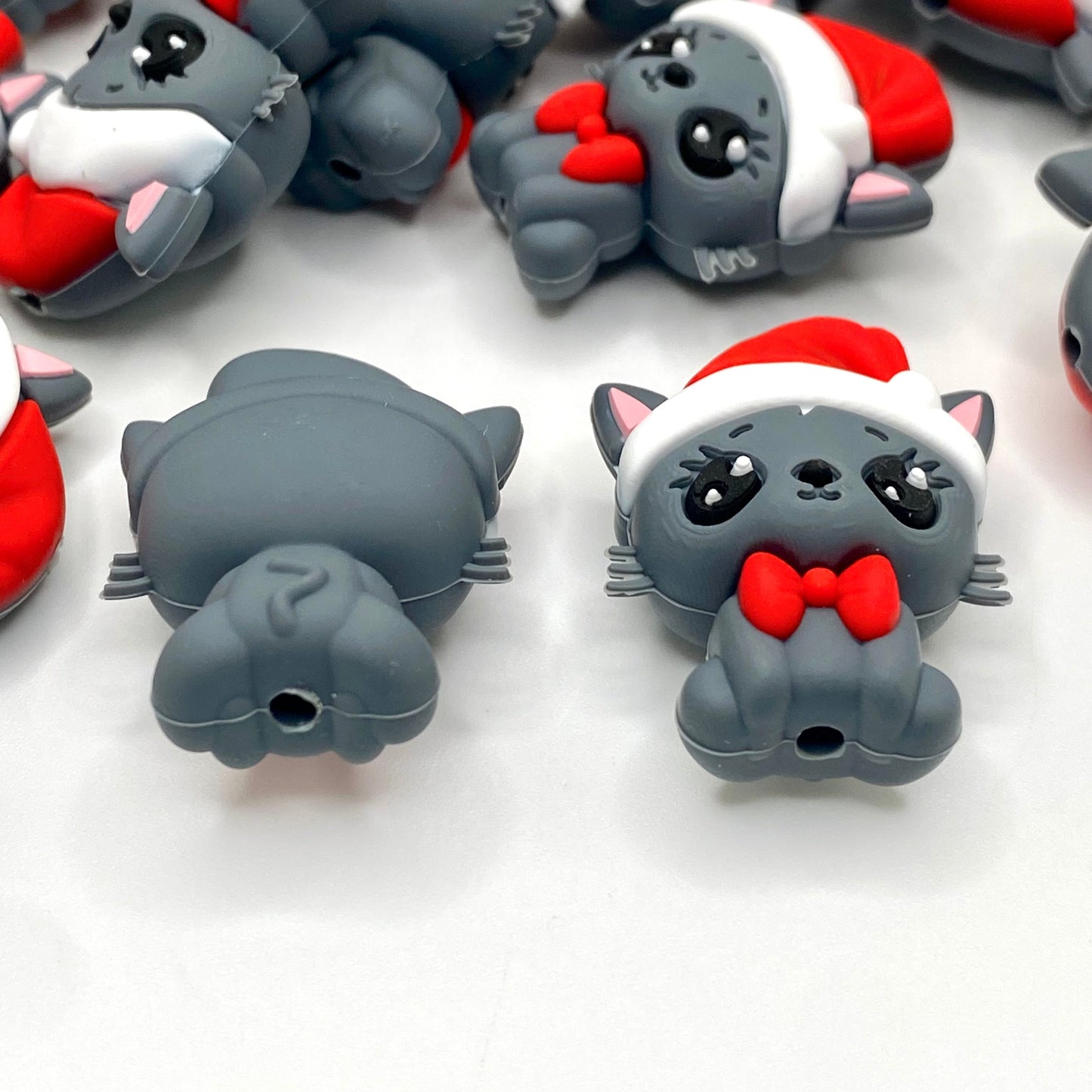 Cats + Christmas = Cattastic 3D Silicone Focal Beads