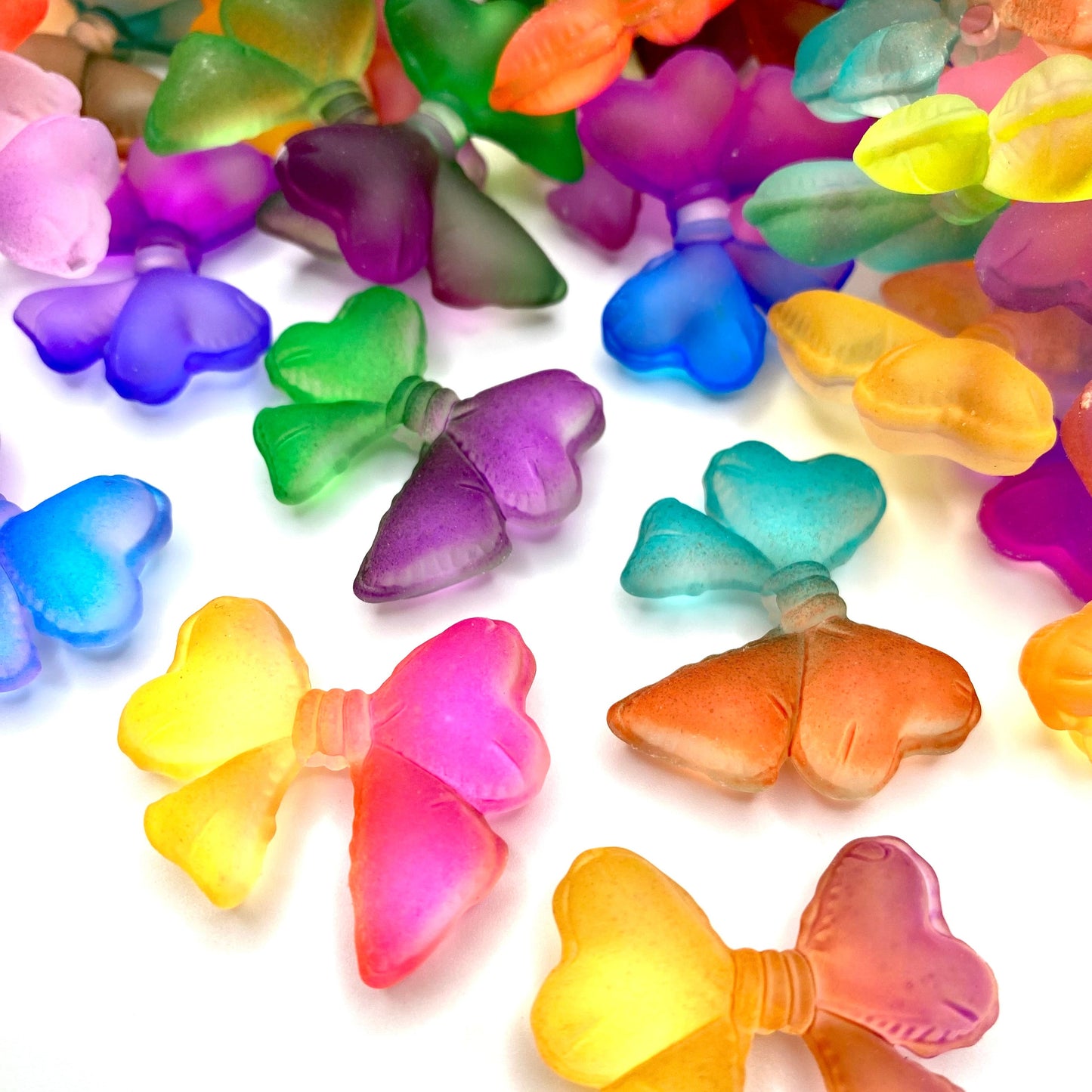No Bow, No Go Resin Acrylic Beads