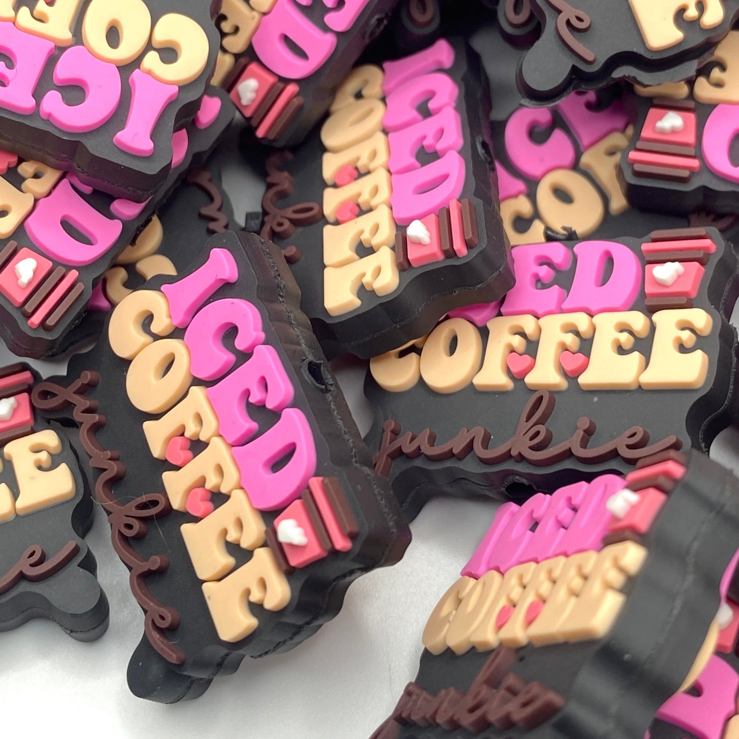 Ice Coffee Junkie PVC Focal Beads