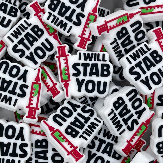 I Will Stabbb You Silicone Focal Beads