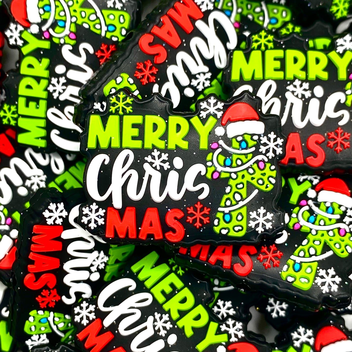 Merry-CHRIST-Mas Silicone Focal Beads