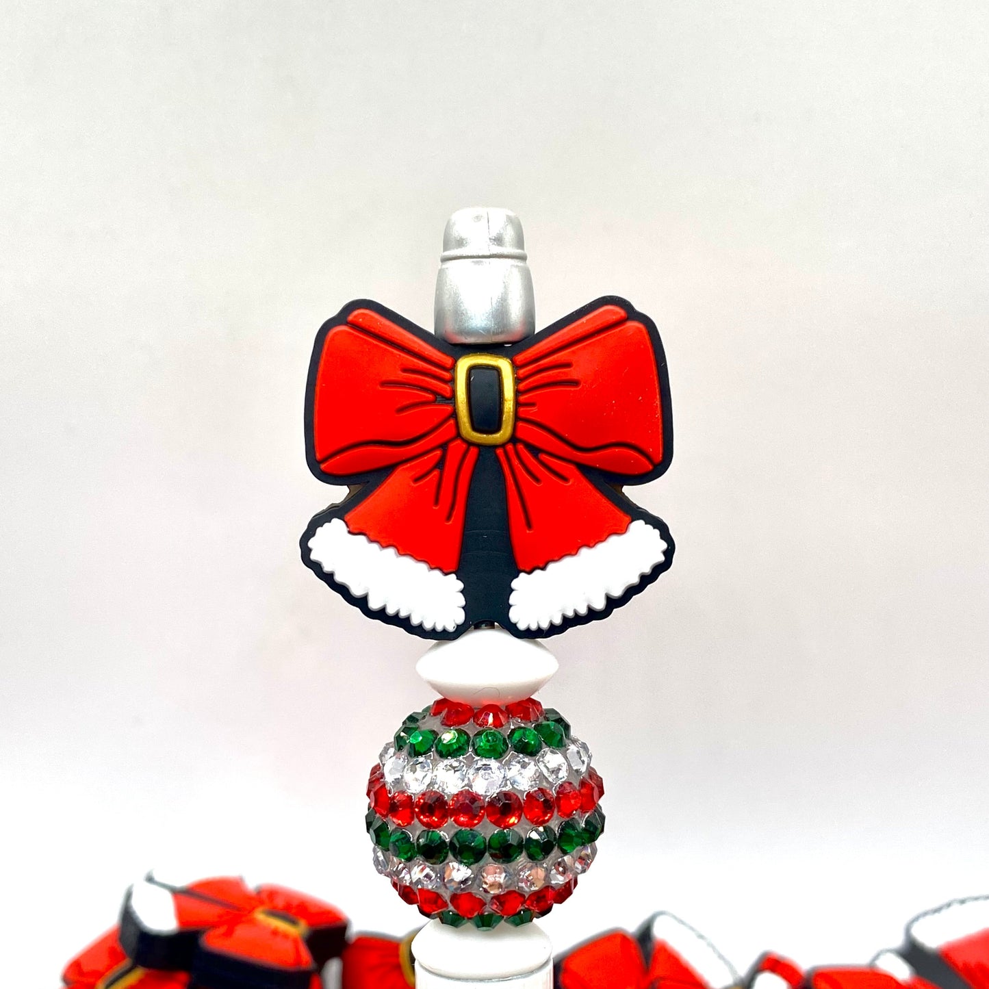 Santa's Favorite Bows Silicone Focal Beads