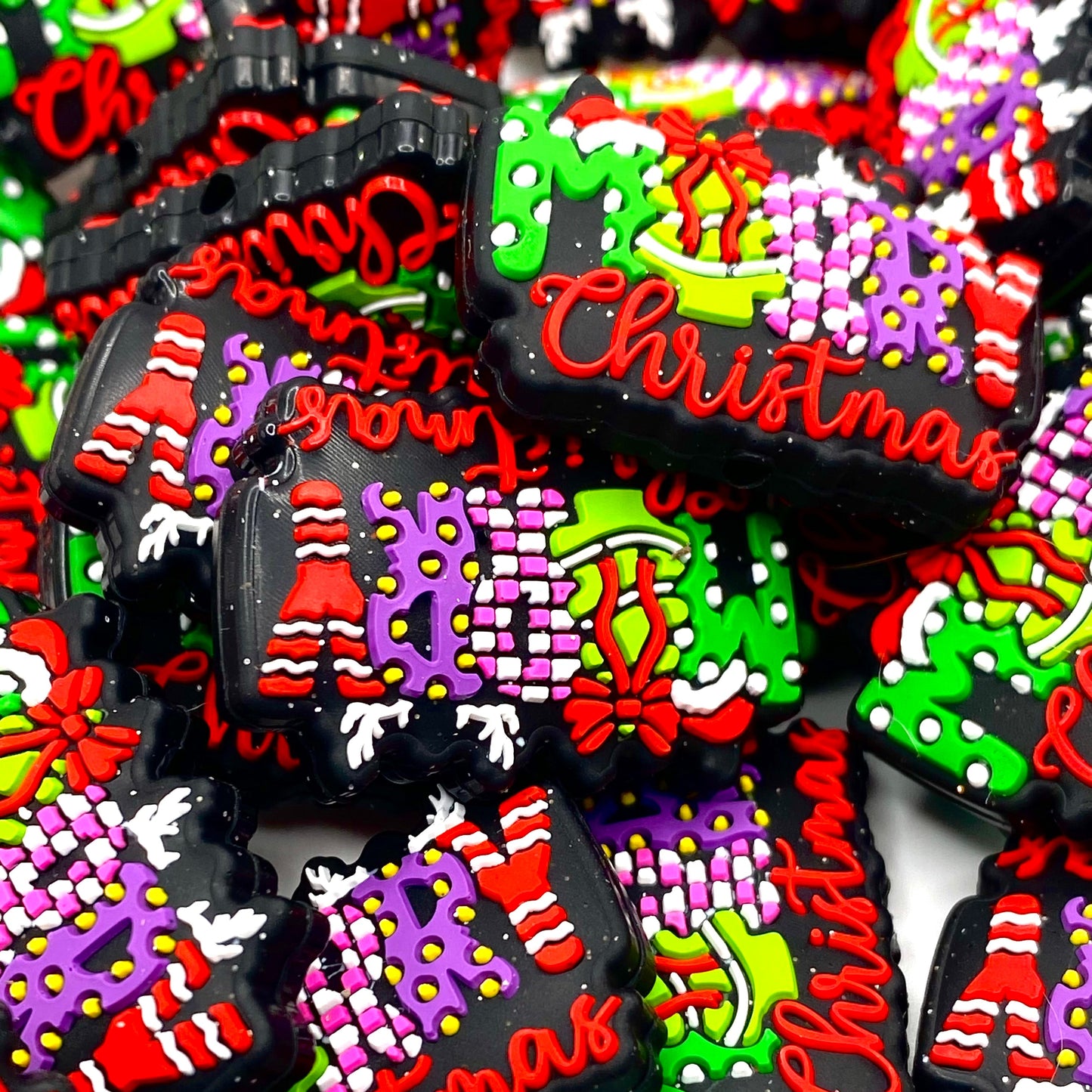 Merry Christmas 2.0 Silicone Focal Beads