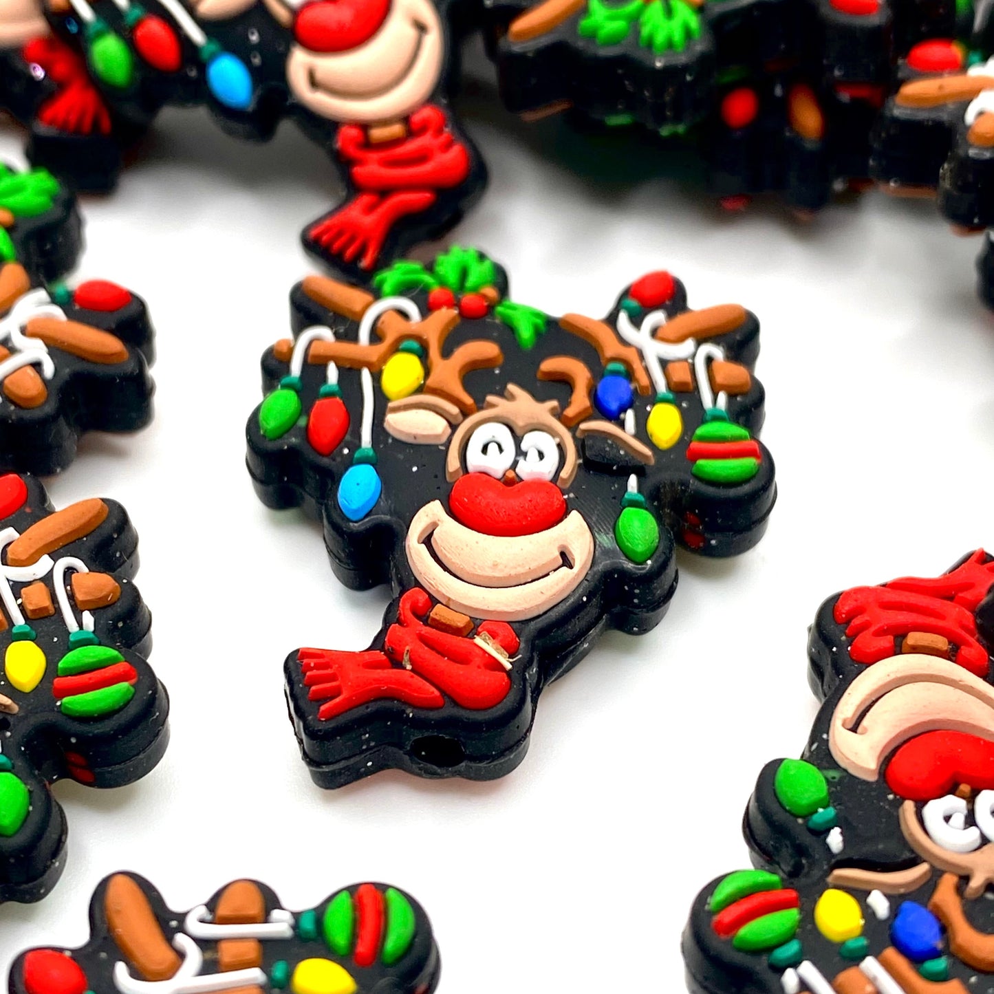 Shine Bright, Like Rudolph Silicone Focal Beads