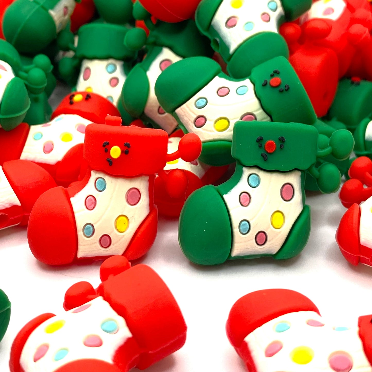 Stockings Full of Joy! 3D Silicone Focal Beads