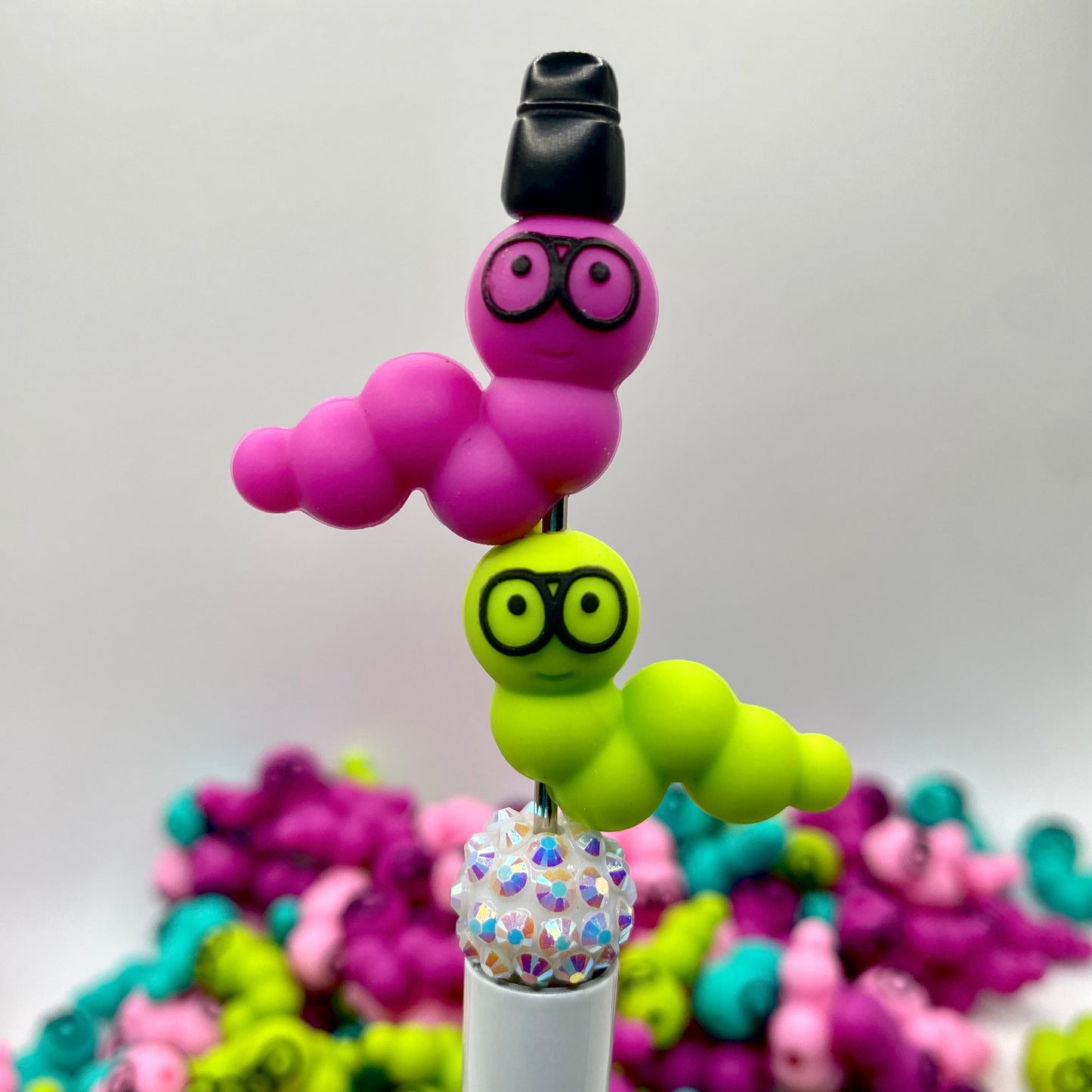 Bookworm 3D Silicone Focal Beads