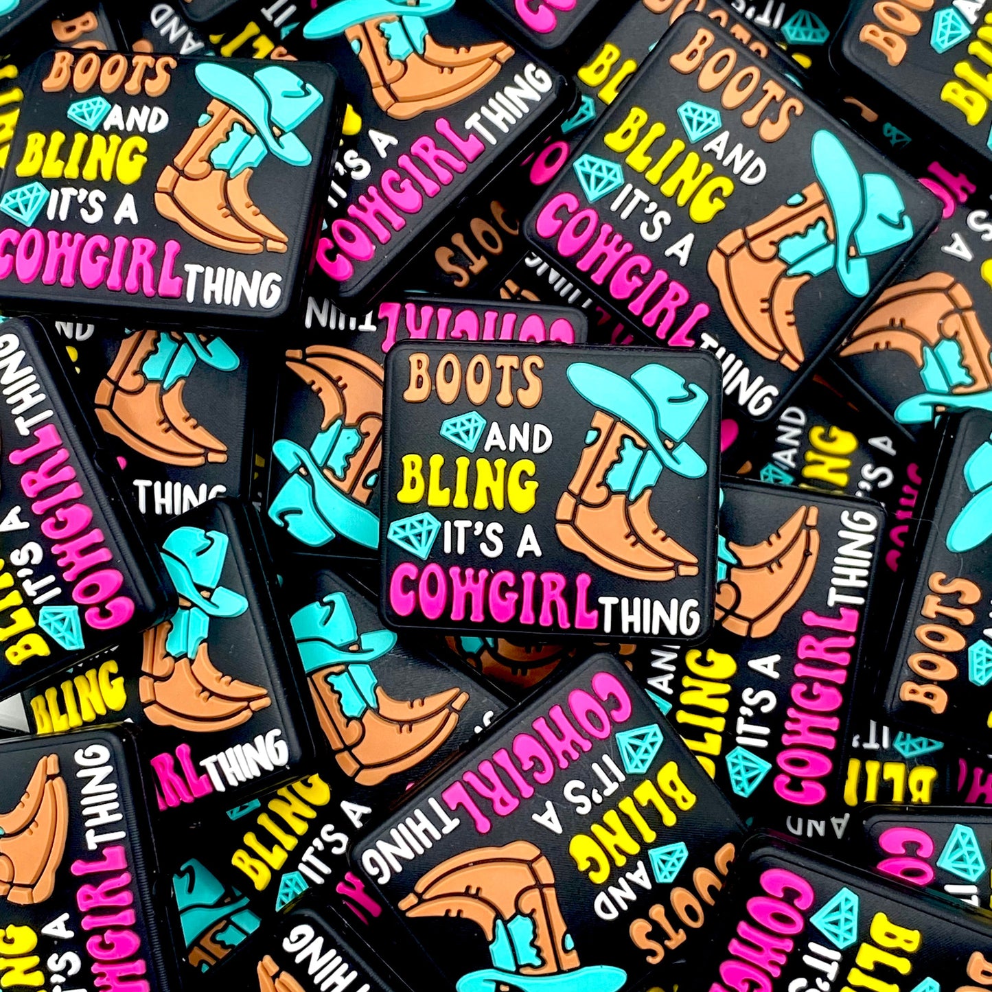 Boots & Bling It's A Cowgirl Thing Silicone Focal Beads