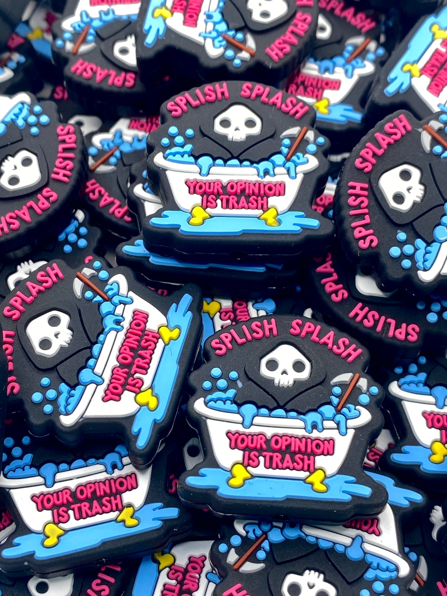 Splish Splash Your Opinion is Trash Silicone Focal Beads