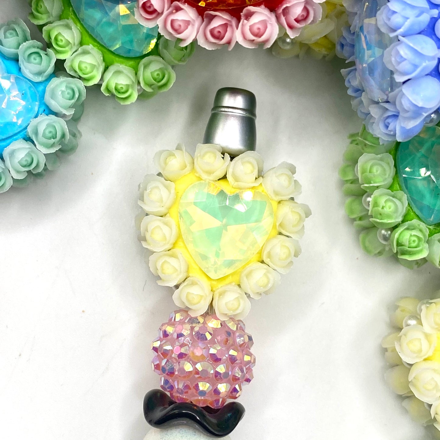 Heart of Roses Fancy Beads - 5pcs