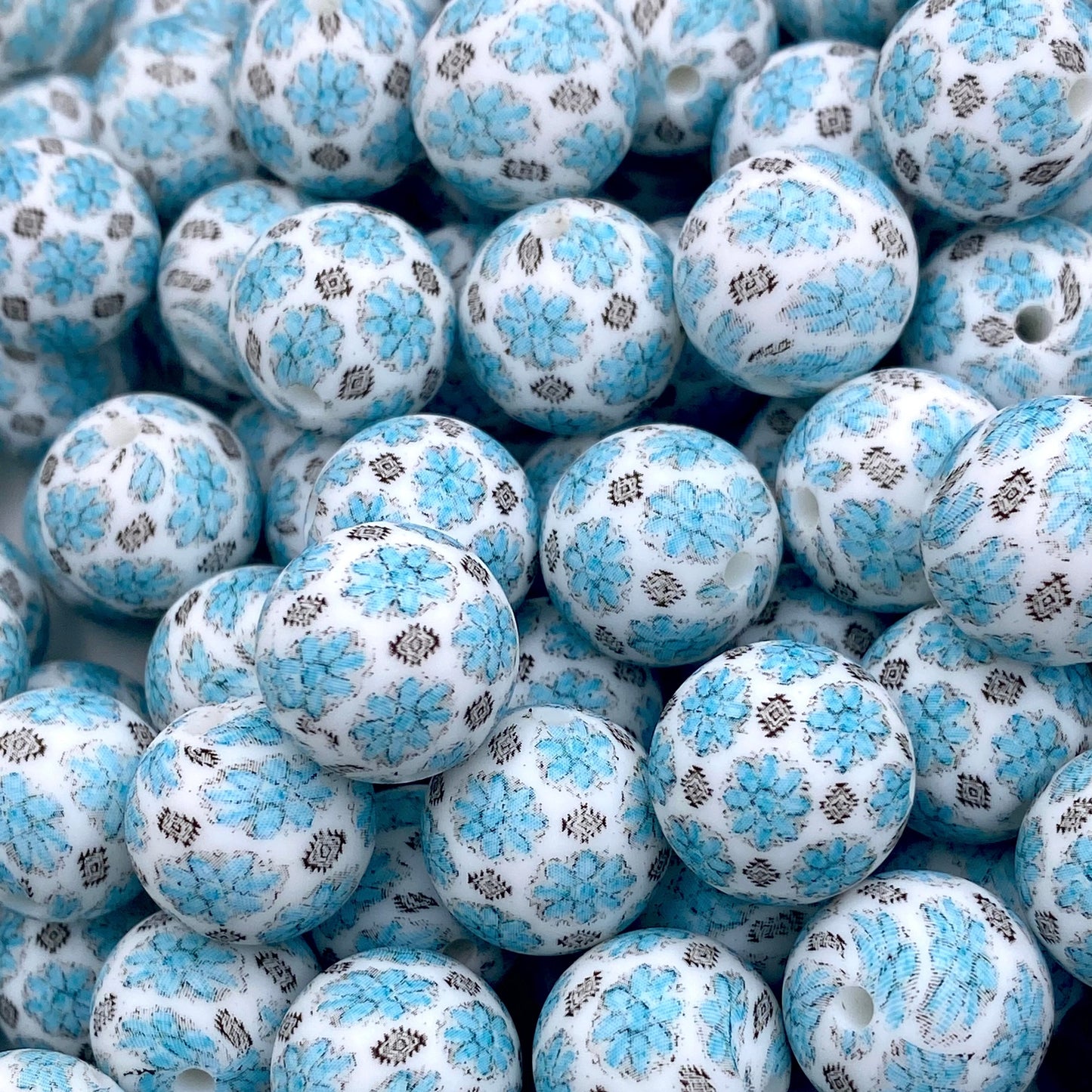Let it Snow Printed Silicone Beads