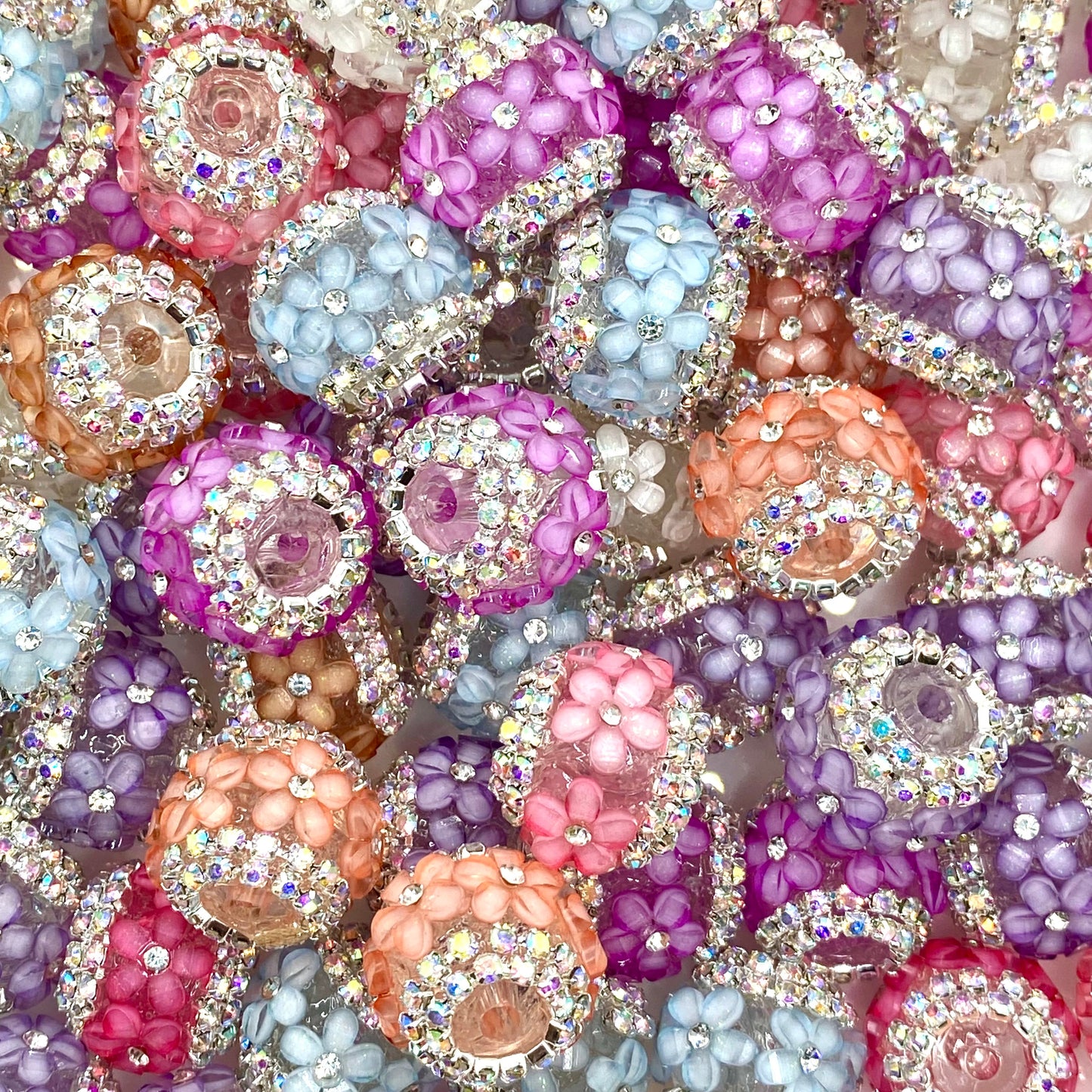 The Earth Laughs in Flowers Rhinestone Spacer Beads