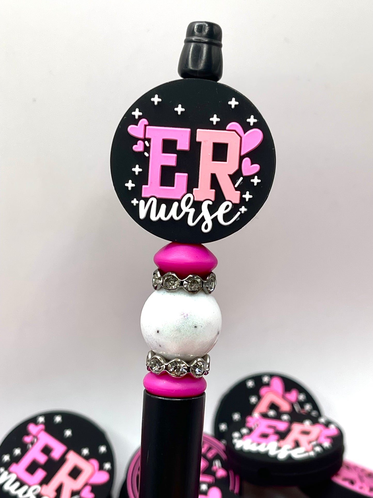 ER Nurse Pink Silicone Focal Beads