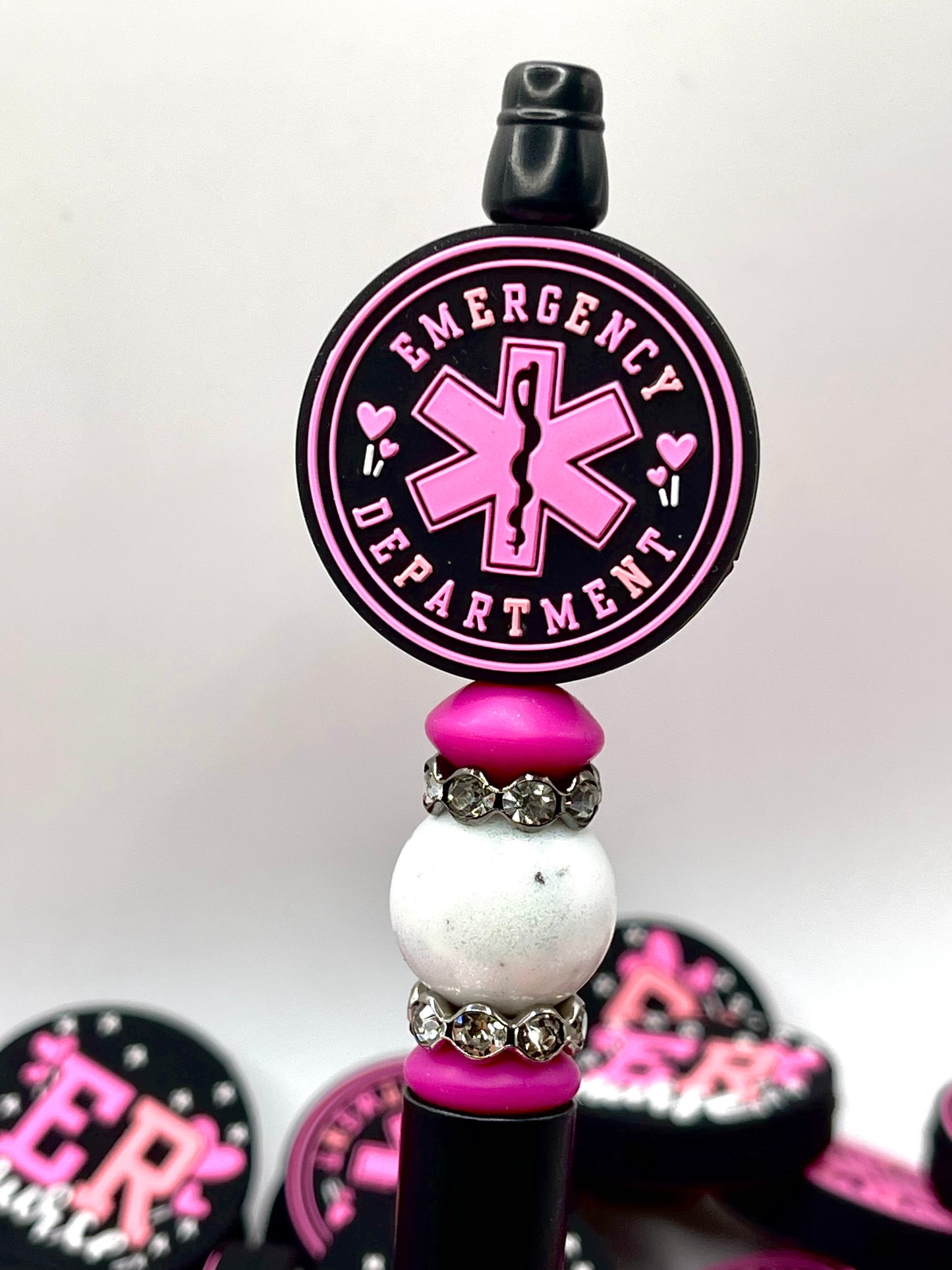 ER Nurse Pink Silicone Focal Beads