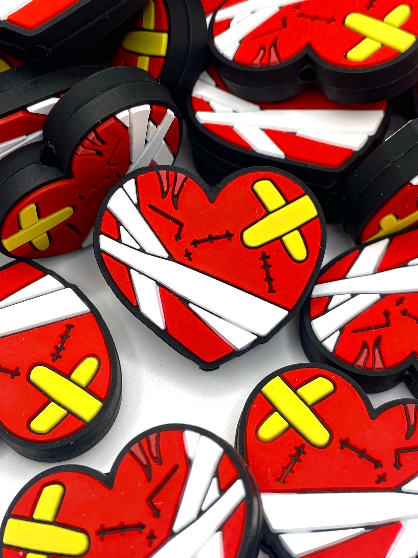 Patched Up & Dramatic Silicone Focal Beads