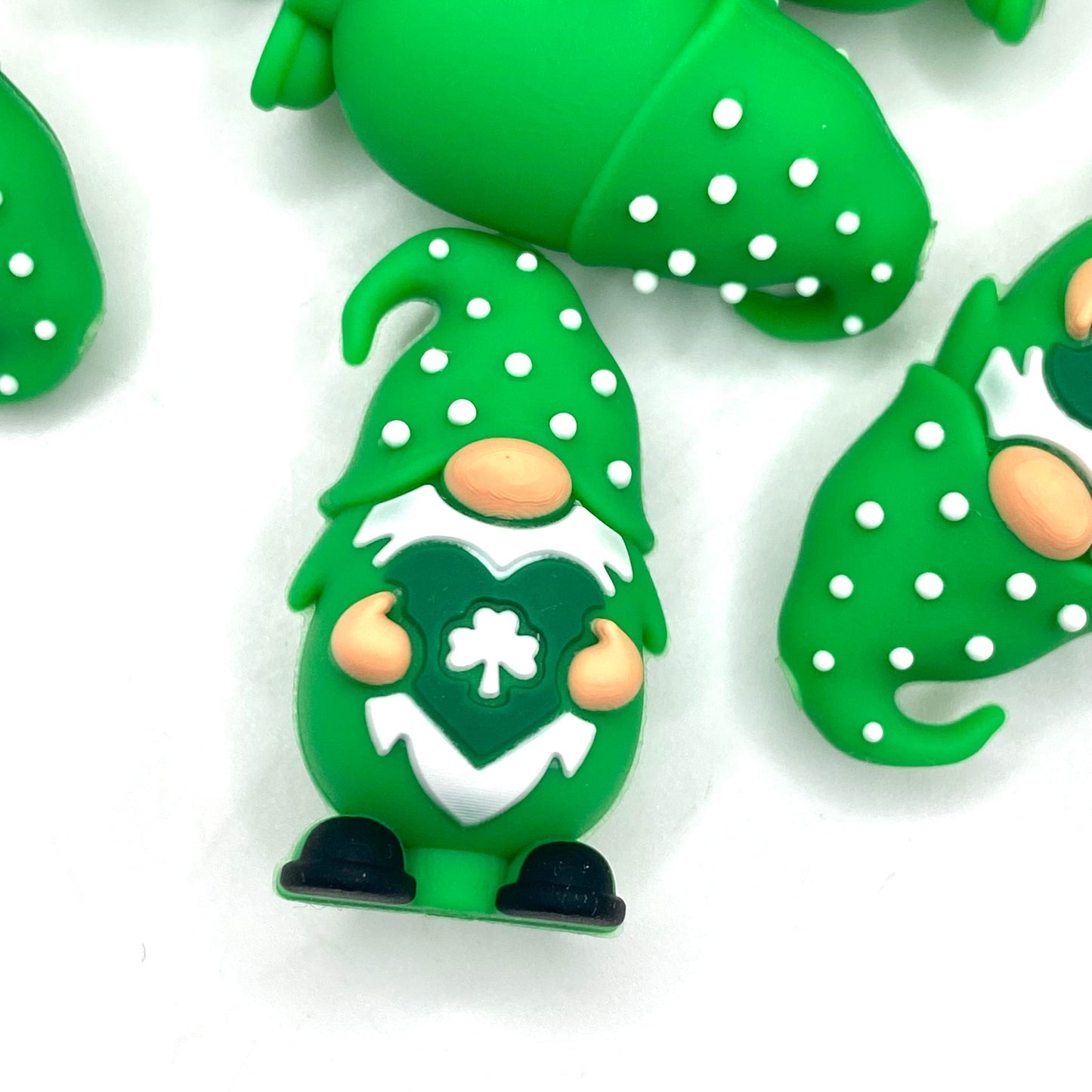 Shamrock Gnome 3D Silicone Focal Beads