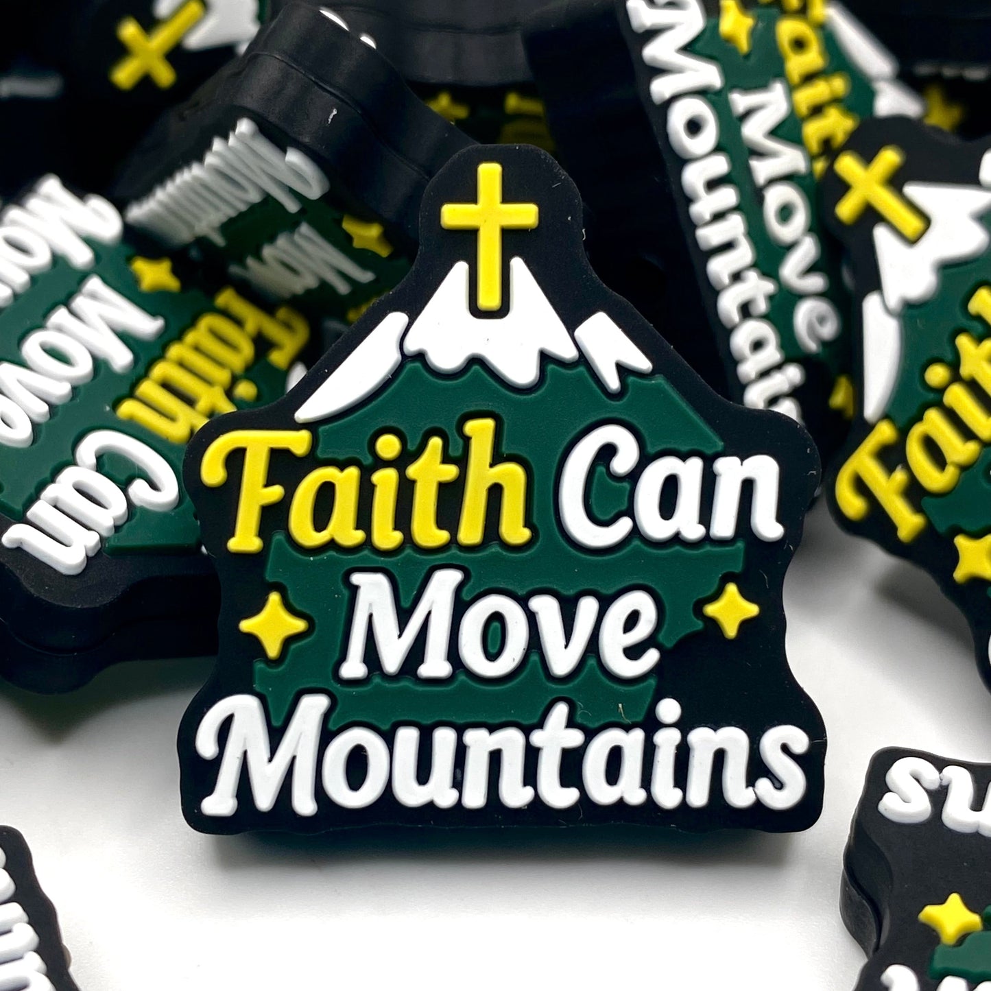Faith Can Move Mountains 3.0 Silicone Focal Beads