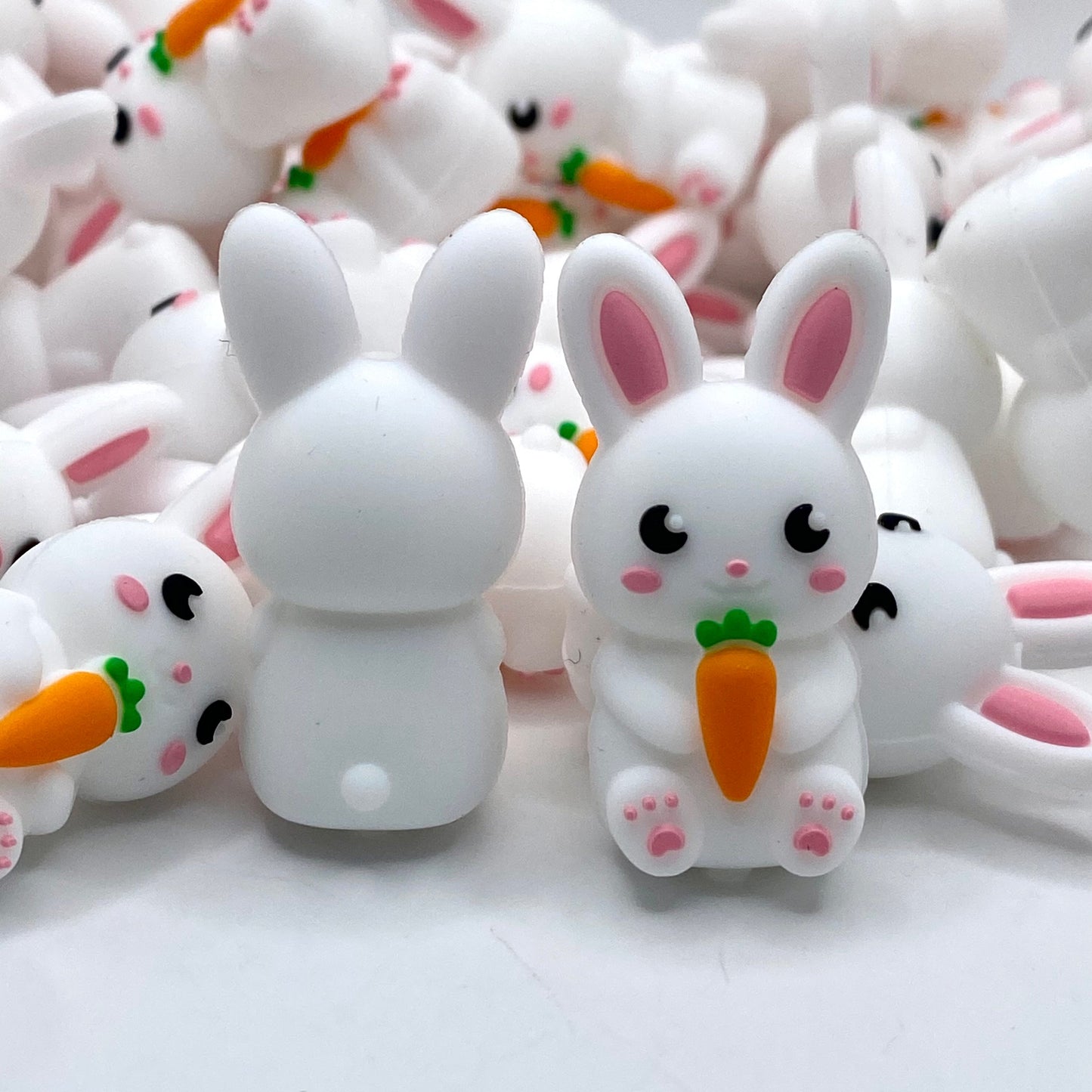 Bunny Powered by Carrots 3D Silicone Focal Beads